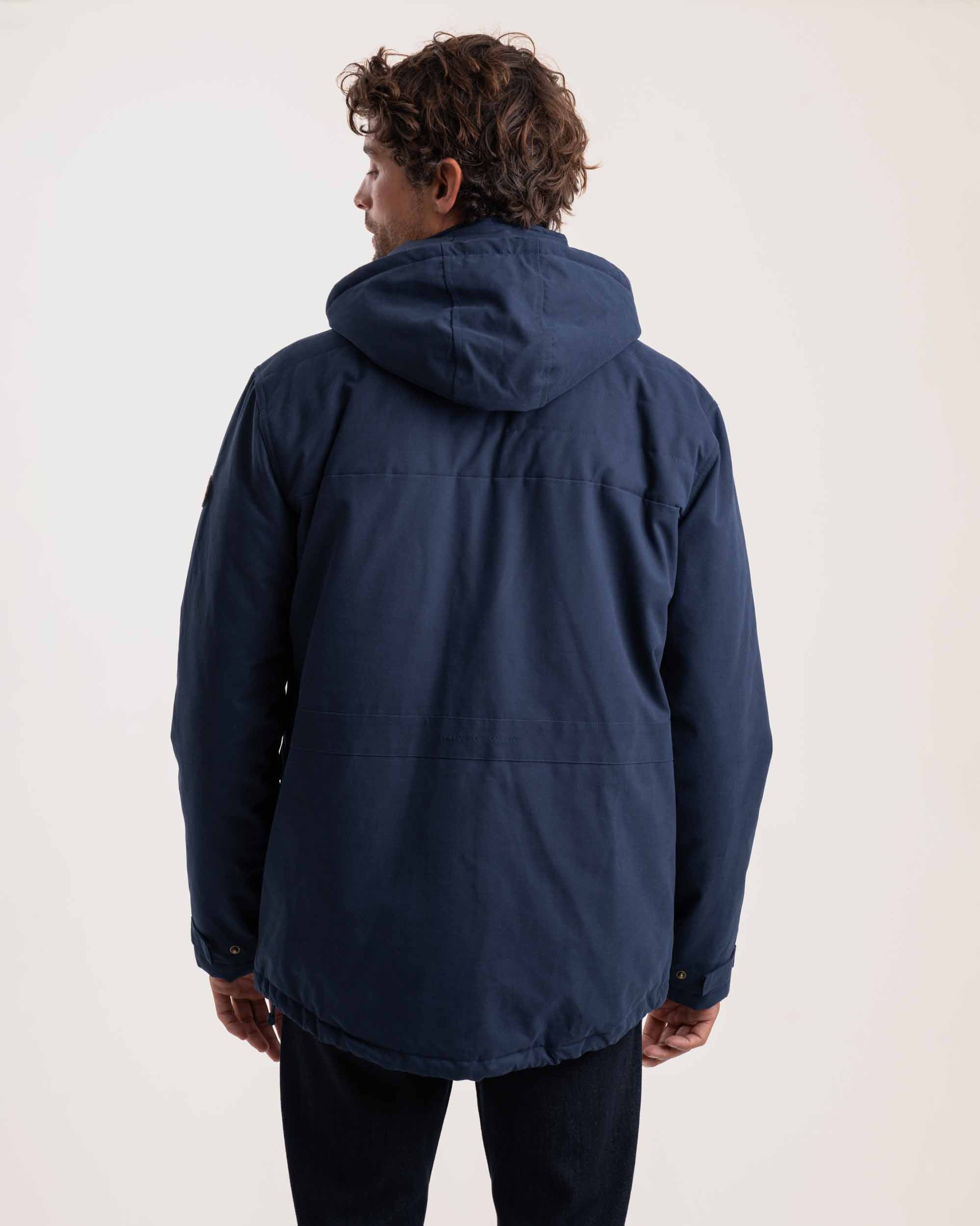 Halbgesteppte Parkajacke für Herren - Dunkelblau