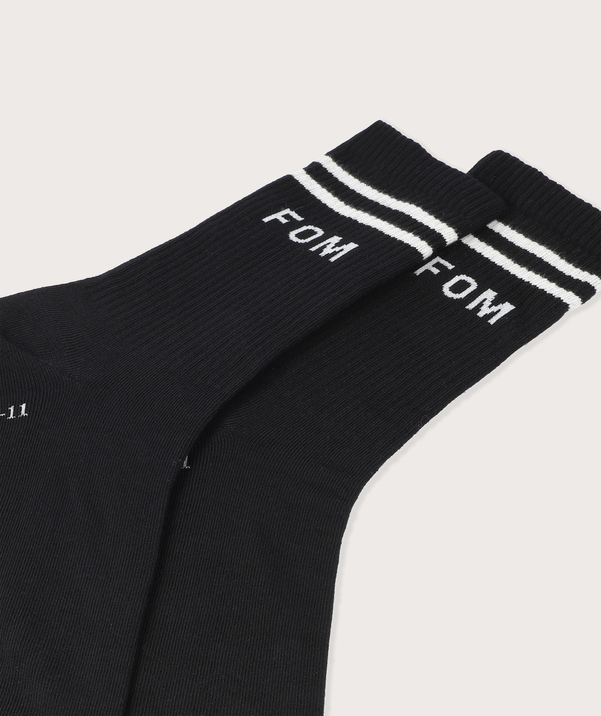 Socks Crew - Black/ White Stripes (Size 8-12)