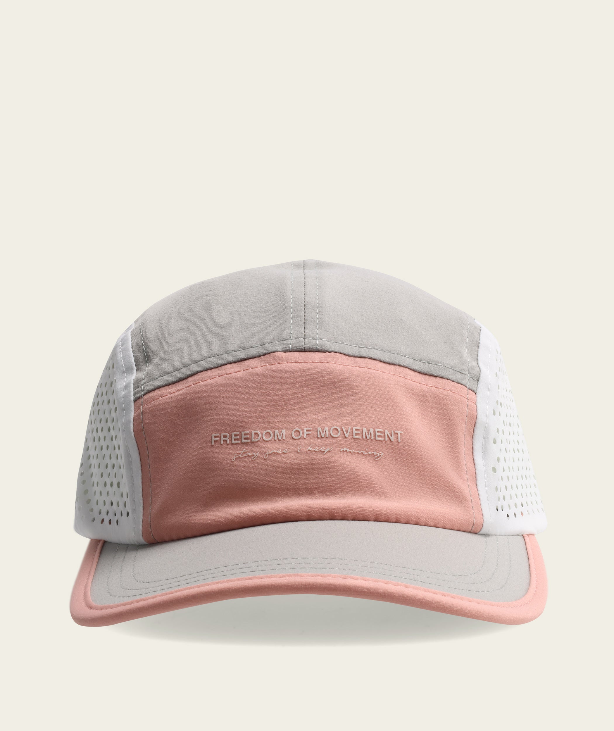5 Panel Active Colourblock Cap - Pink/ Grey/ White