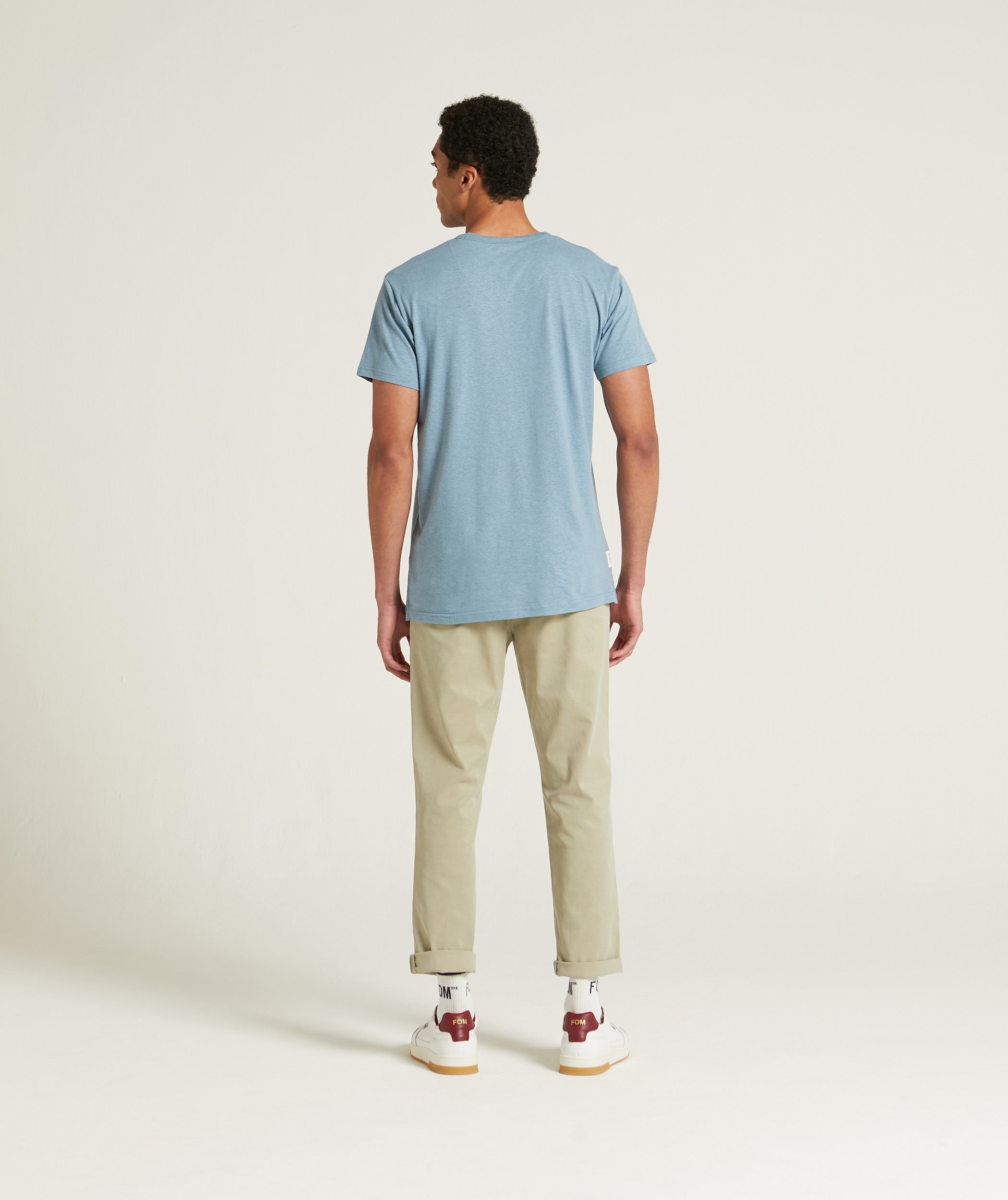 Mens Hemp Blend Slim Fit Tee - Sky Blue