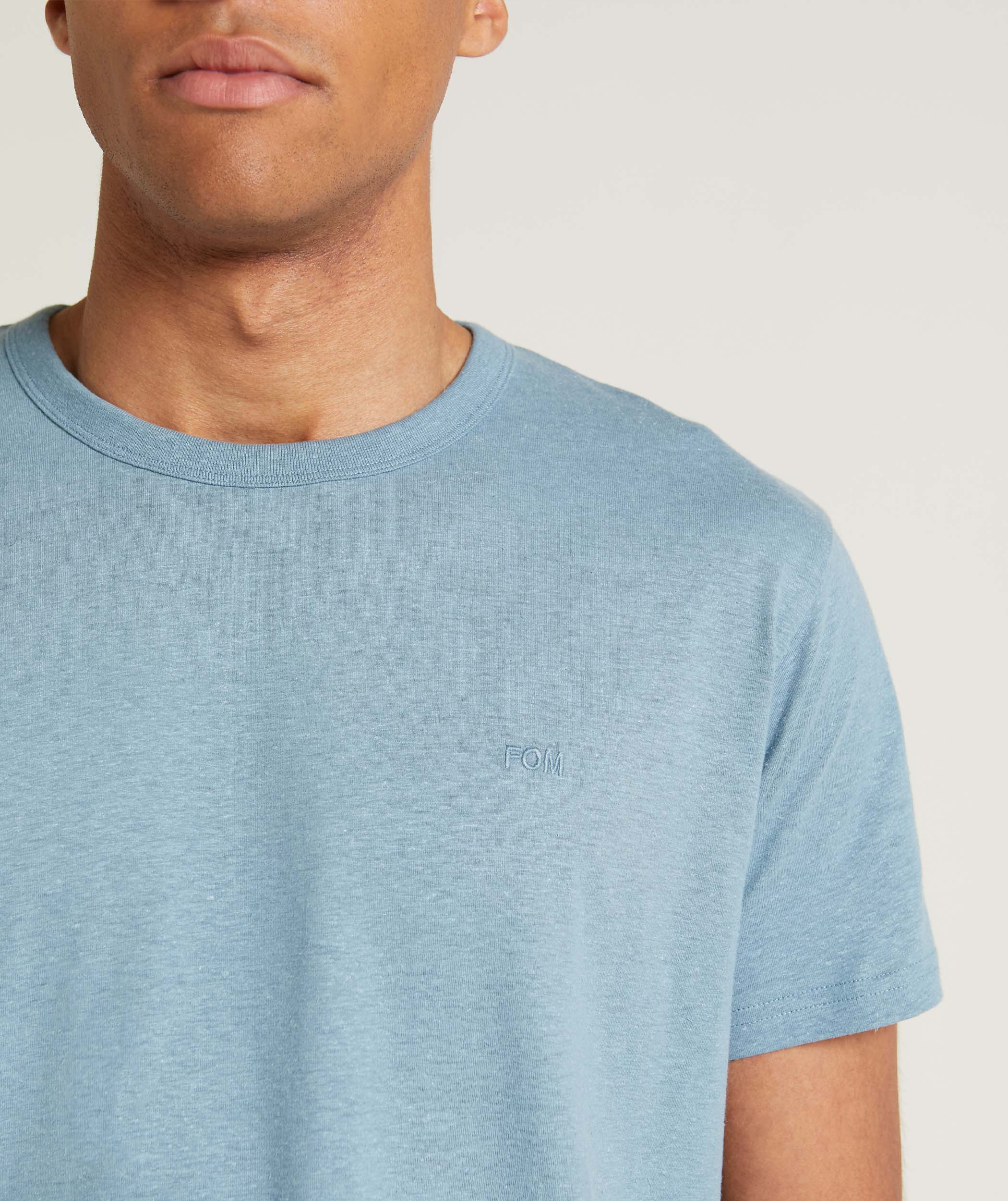 Mens Hemp Blend Slim Fit Tee - Sky Blue