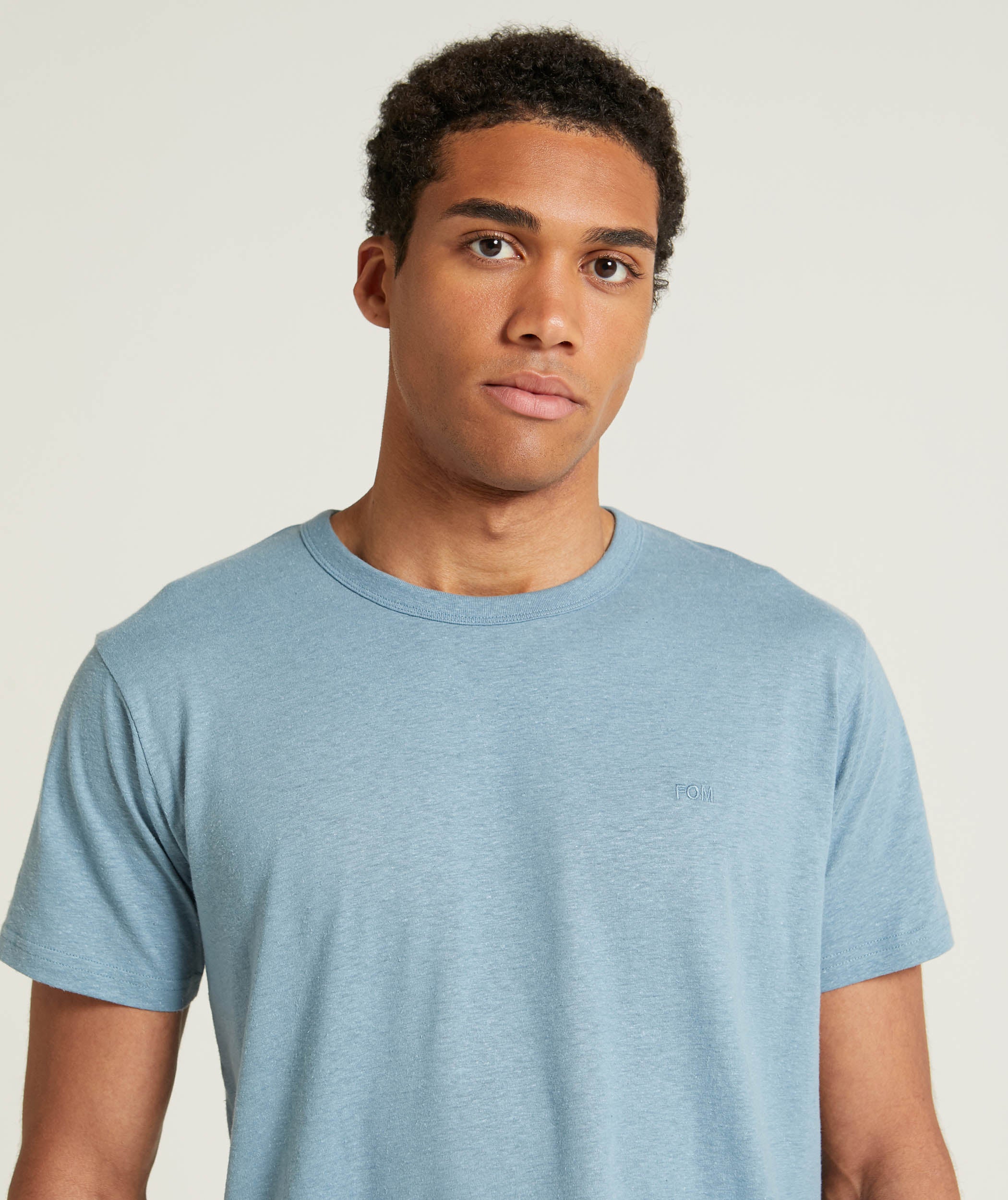 Mens Hemp Blend Slim Fit Tee - Sky Blue