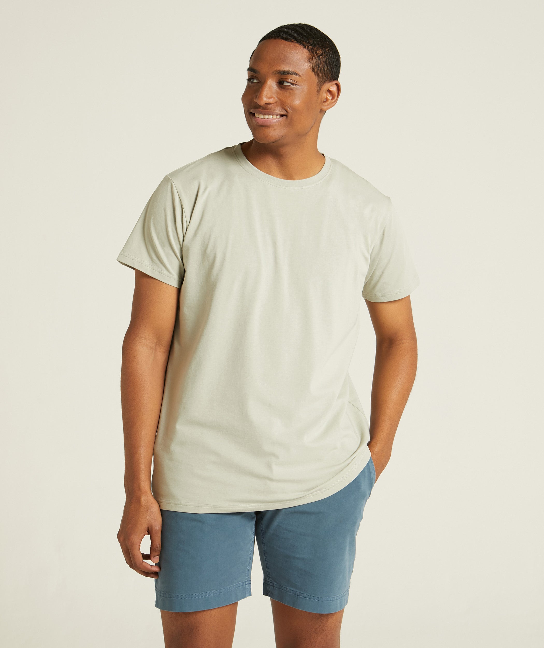 Mens Standard Three Pack Cotton Tees - White / Black / Mineral Grey