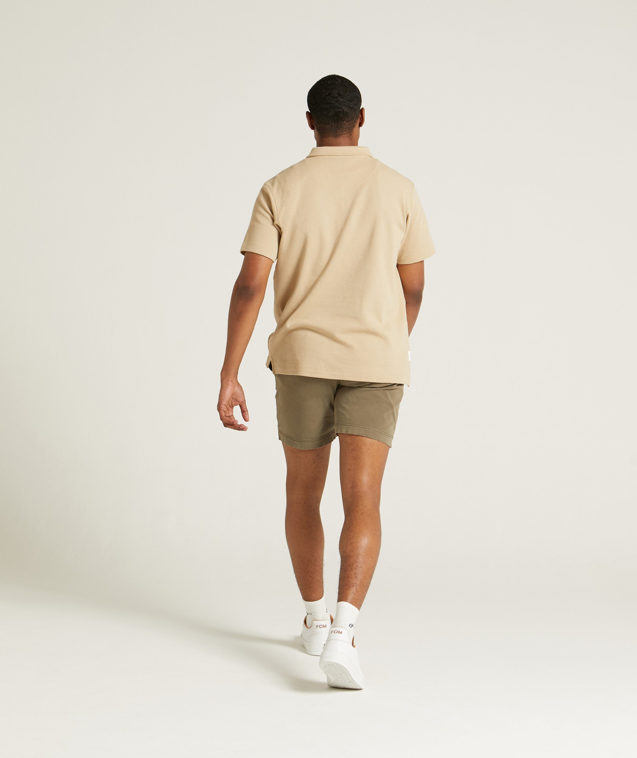 Mens Cotton Drawcord Shorts - Olive Green