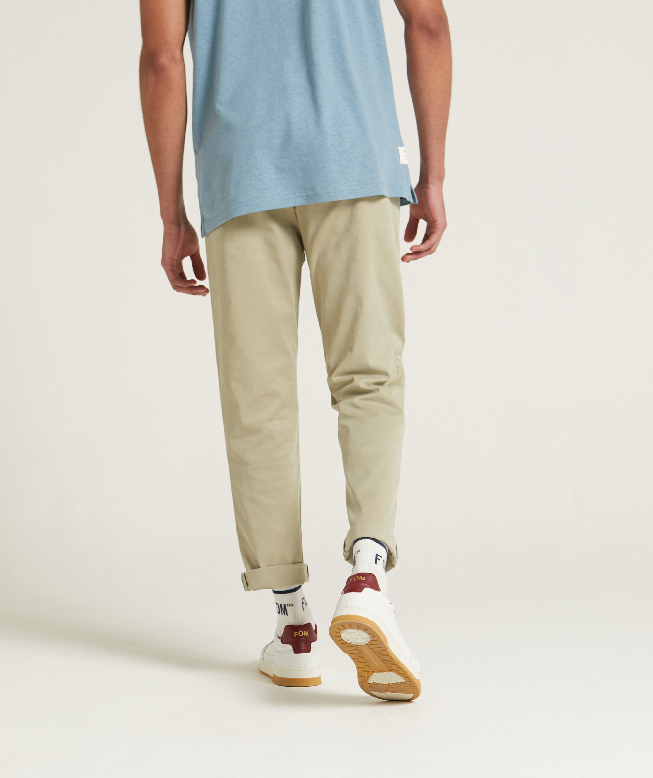 Mens Slim Tencel Blend Trousers - Seafoam Green