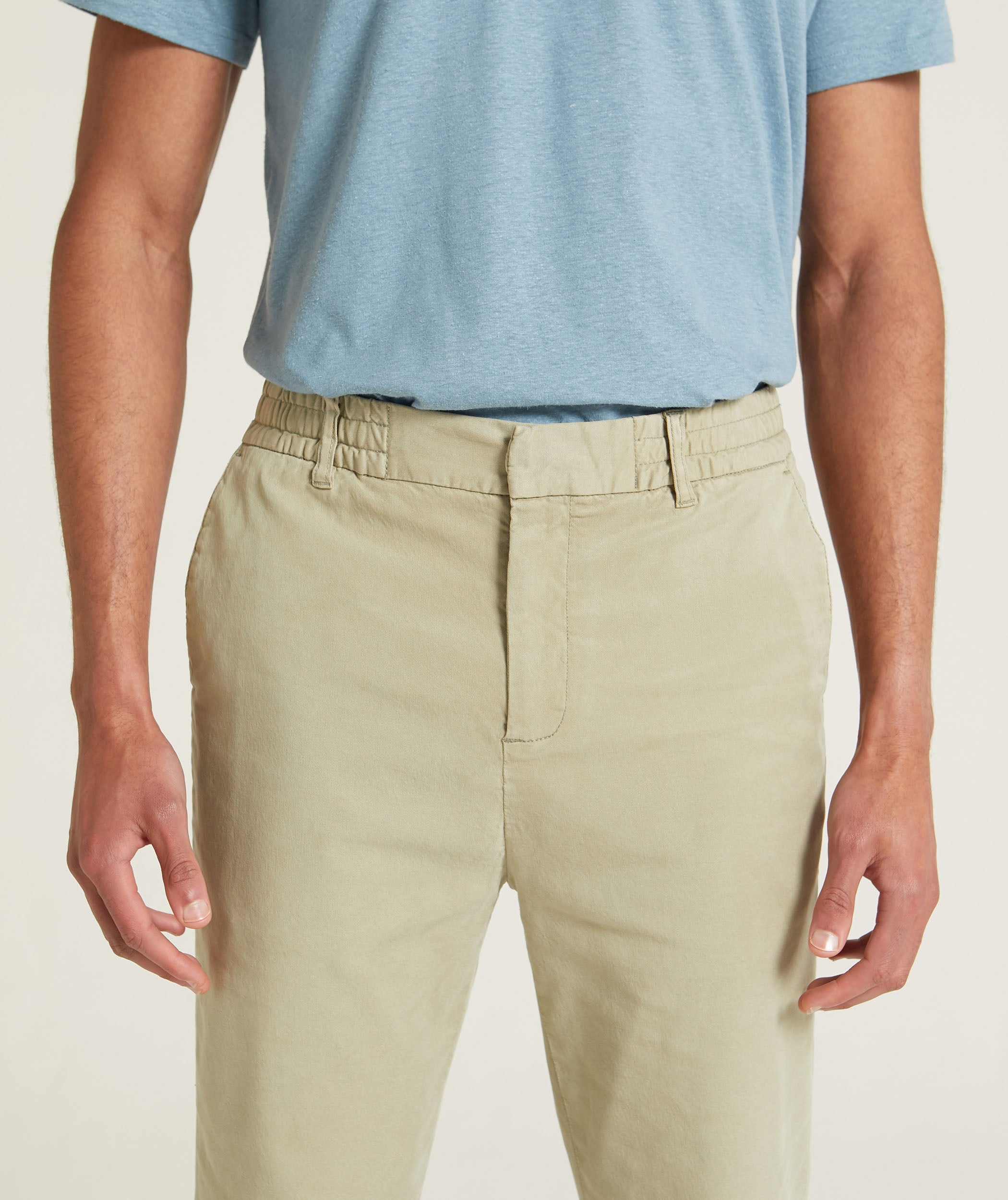 Mens Slim Tencel Blend Trousers - Seafoam Green