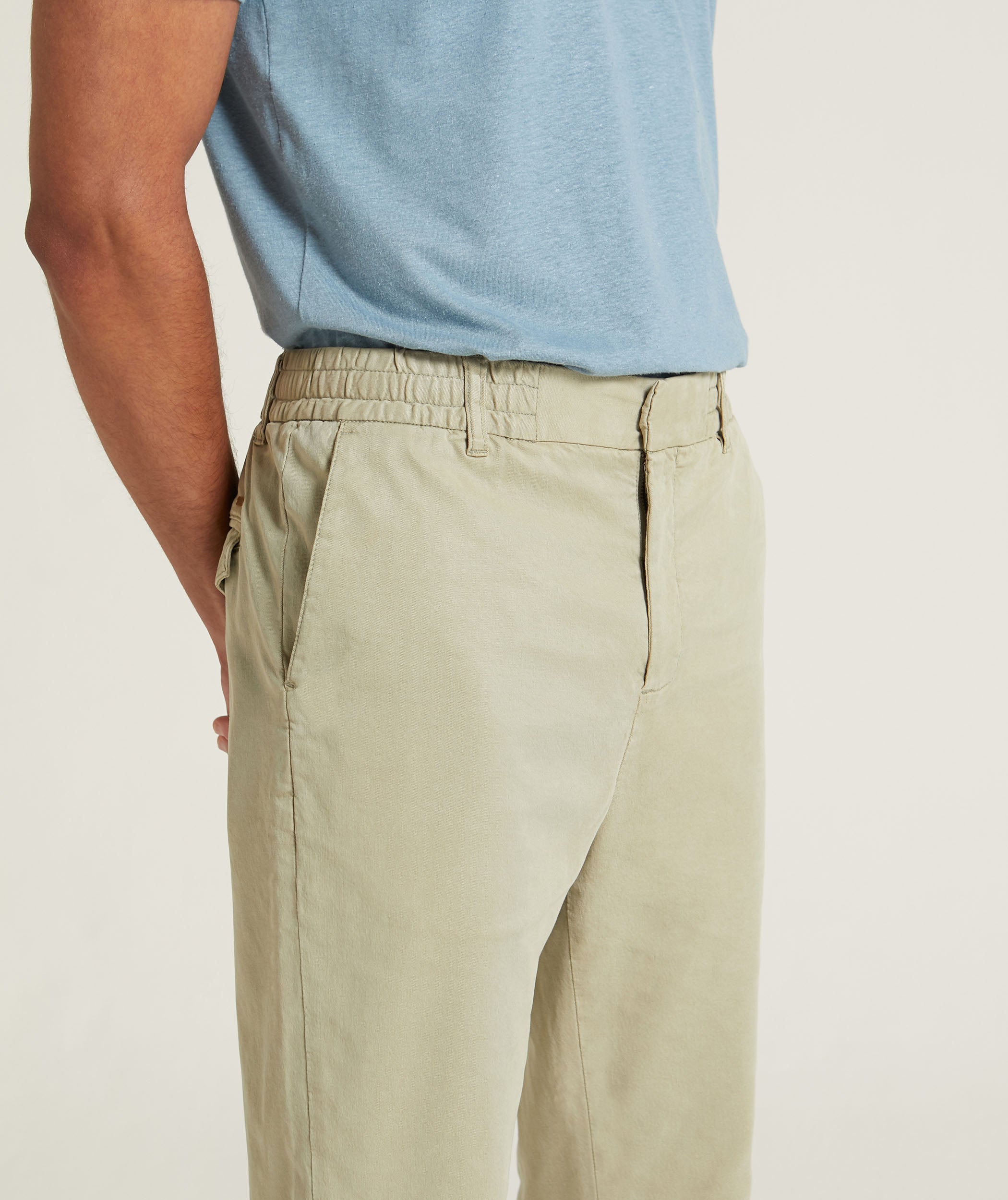 Mens Slim Tencel Blend Trousers - Seafoam Green