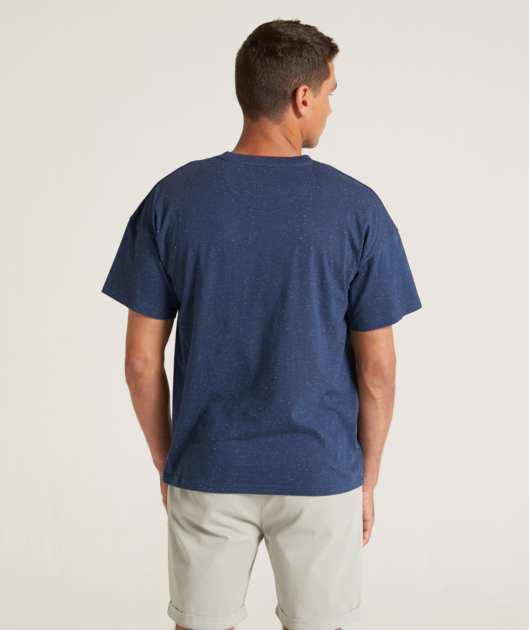 Mens Regular Fit Speckle Tee - Navy