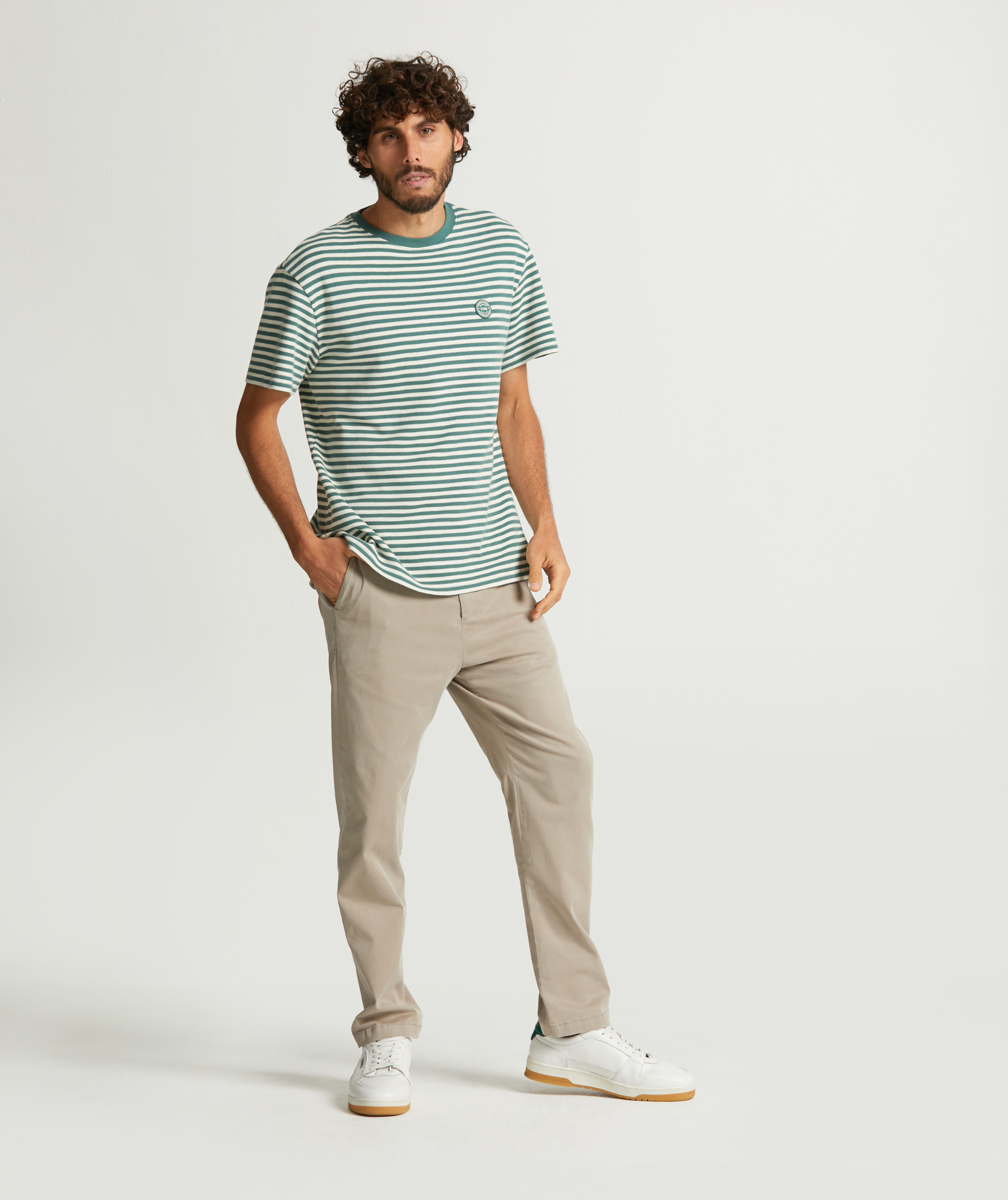 Mens Slim Tencel Blend  - Sand