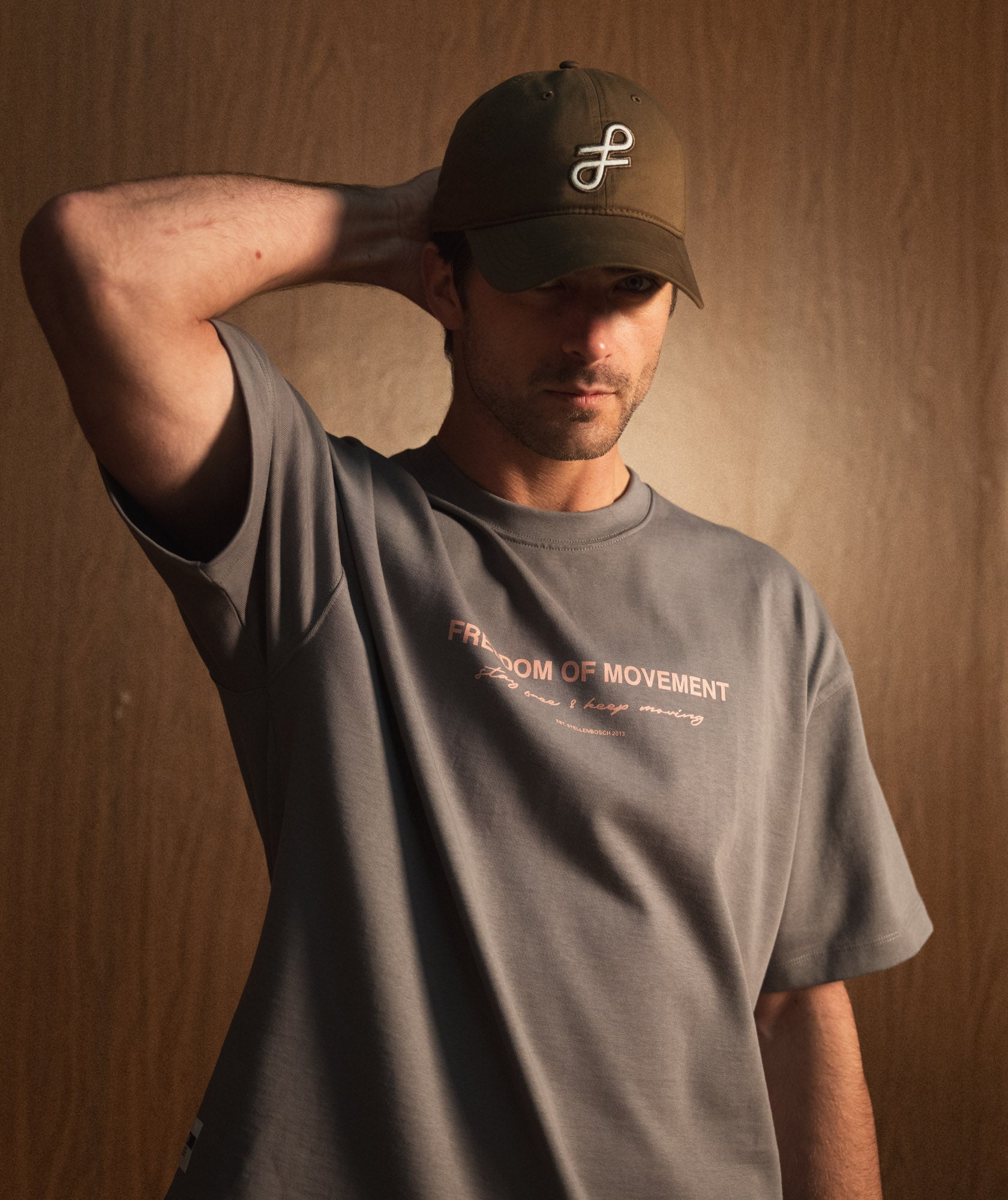 Mens Typography Tee - Grey Melange