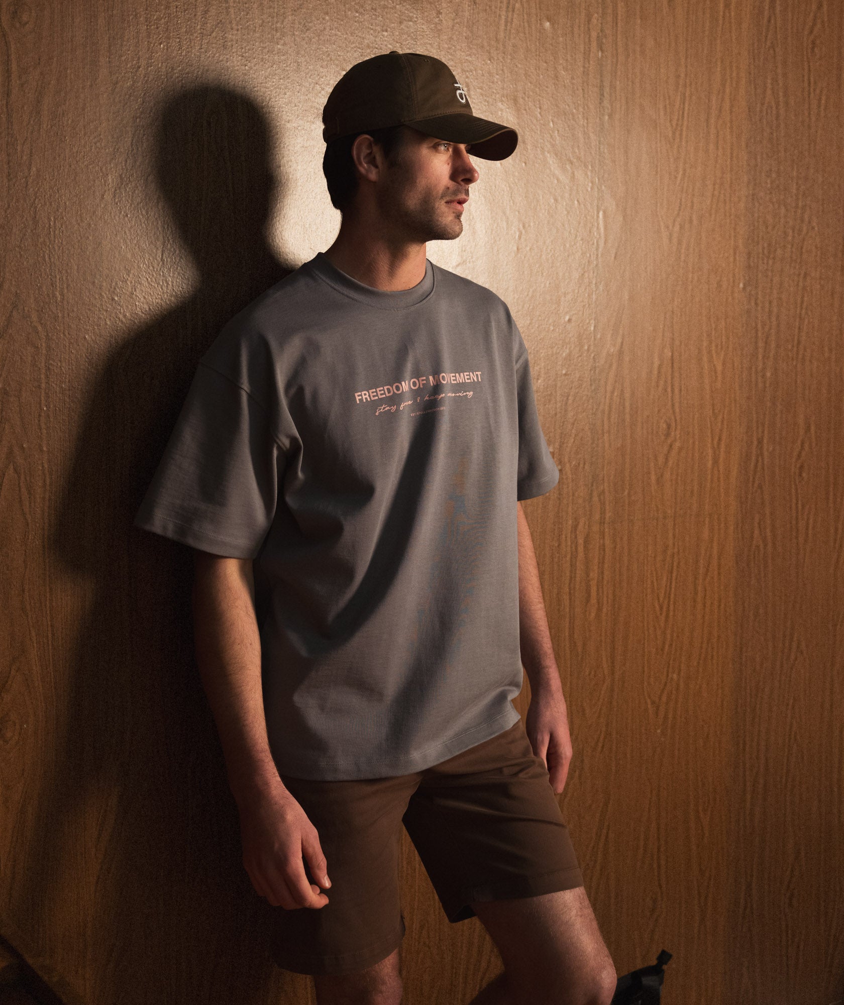 Mens Typography Tee - Grey Melange