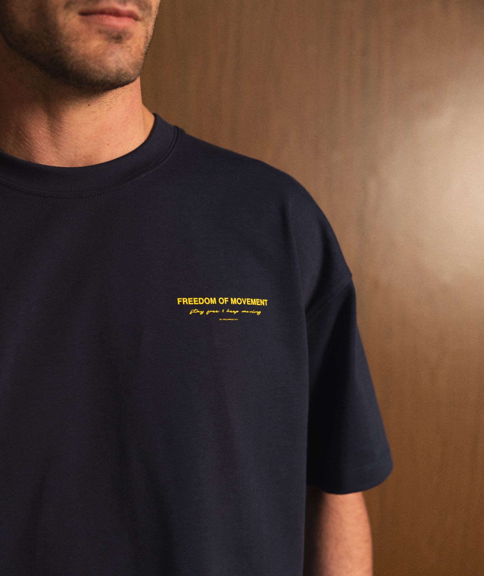 Mens Relaxed Typography Tee - Navy