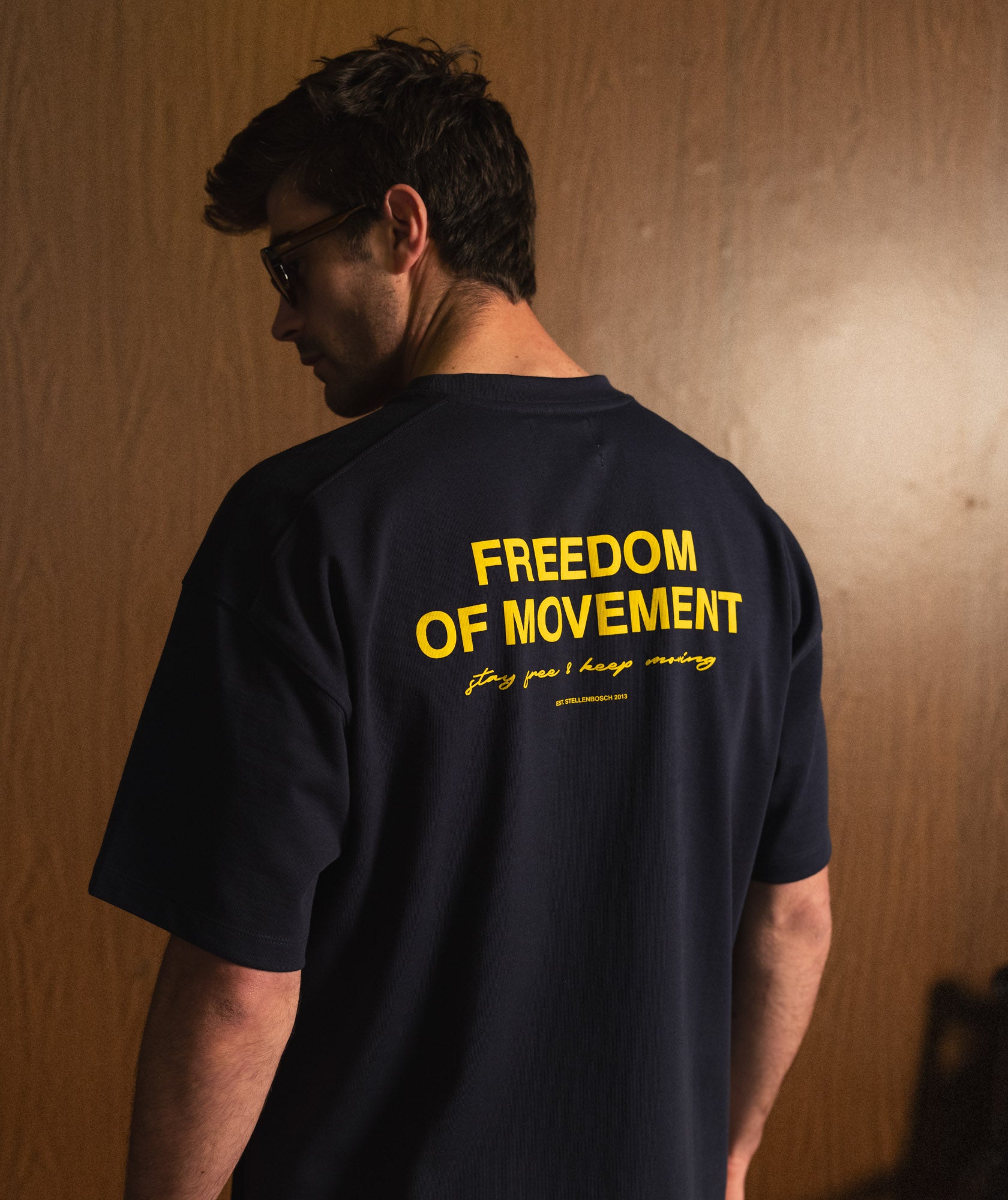 Mens Relaxed Typography Tee - Navy