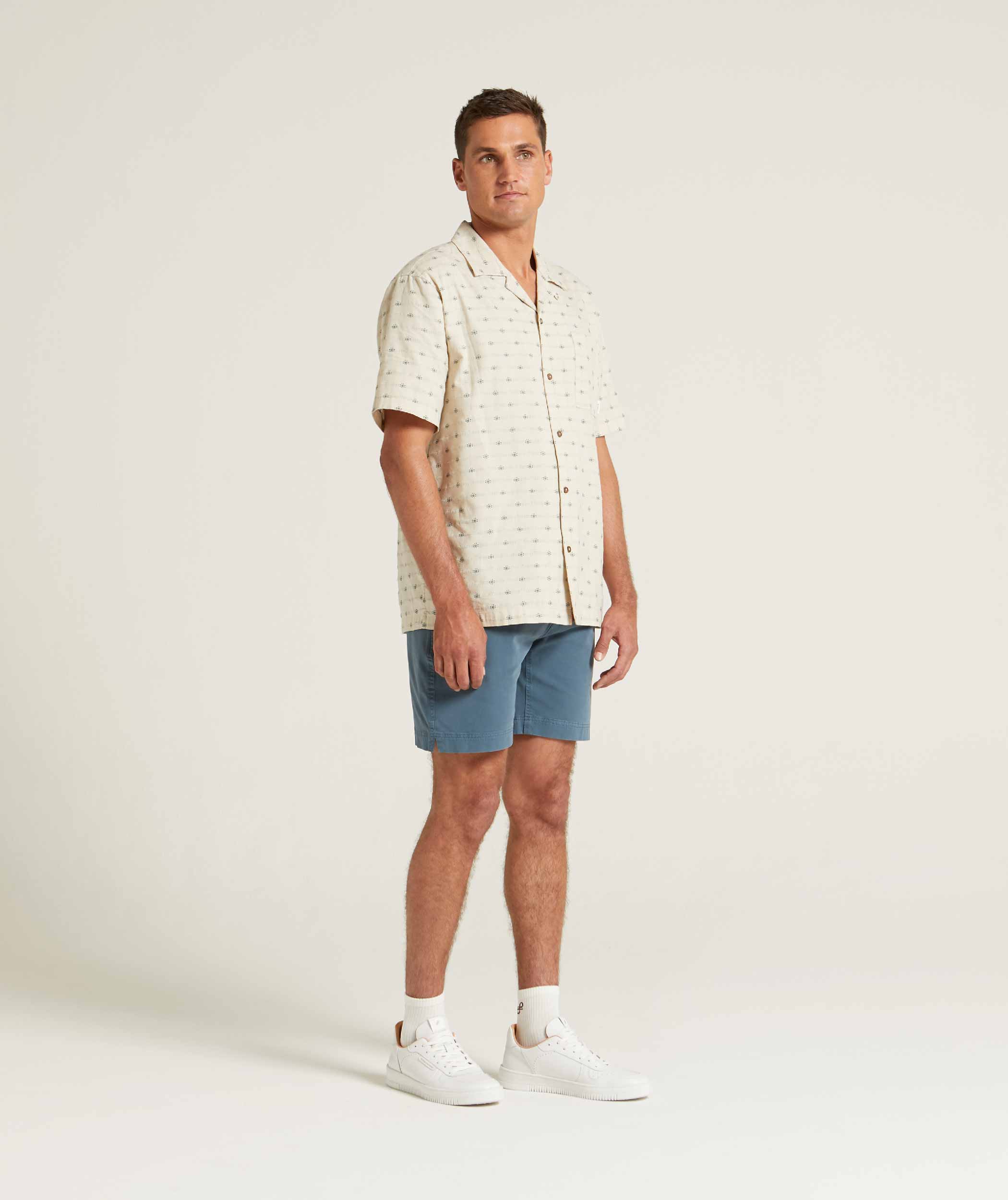Mens Cotton Short Sleeve Shirt - Moth
