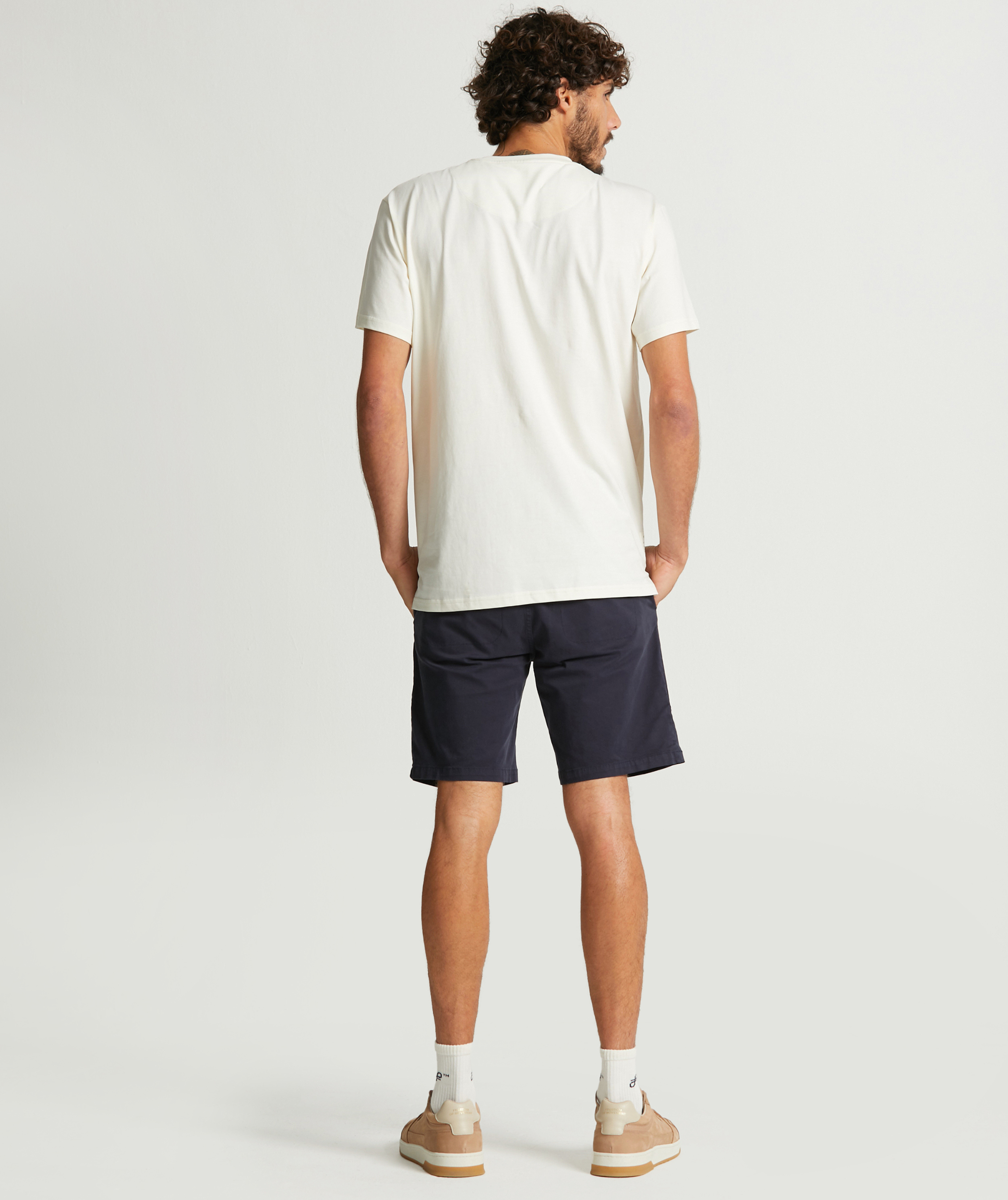 Mens Cotton Stretch Chino Shorts - Navy