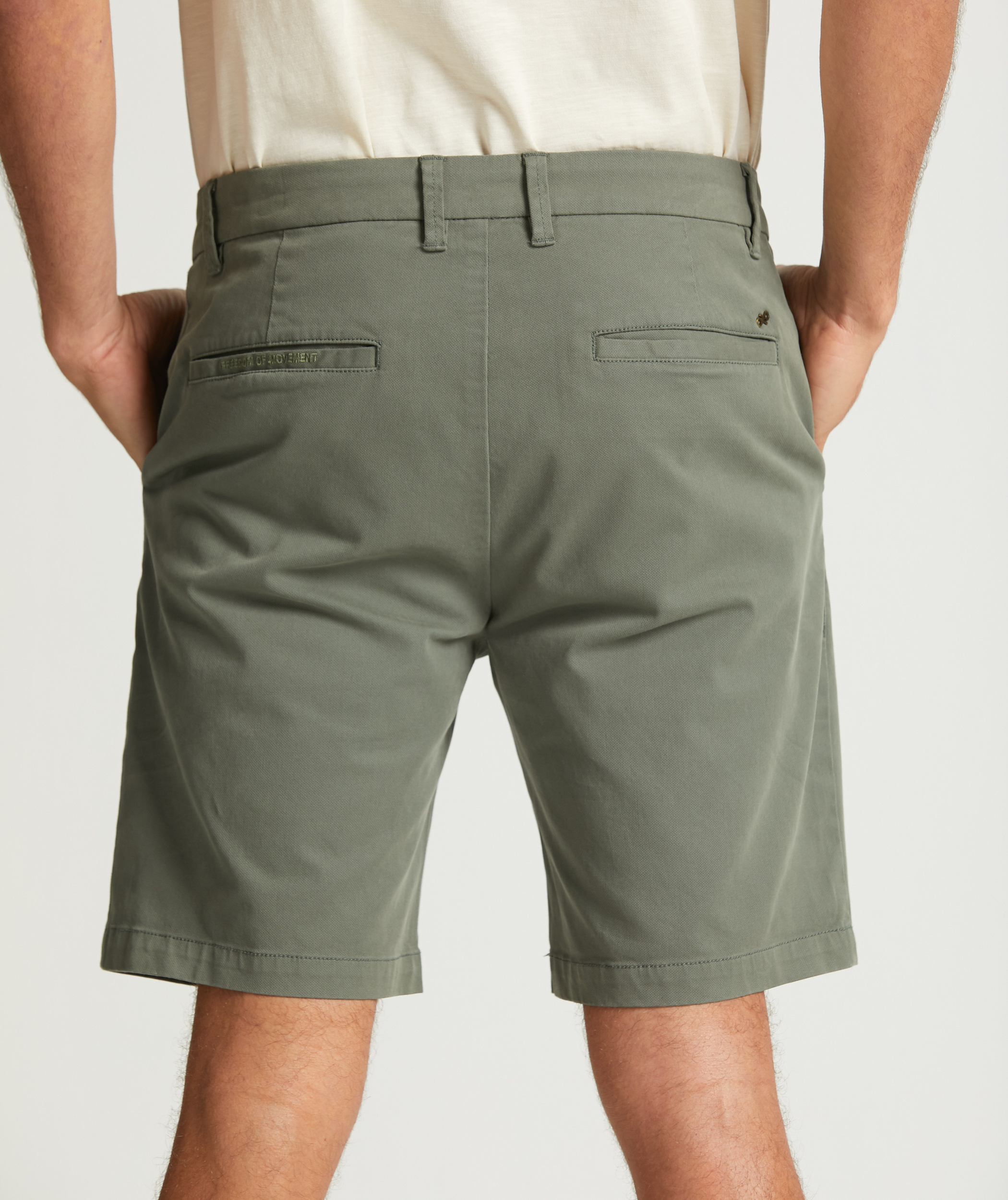 Heren katoenen chino shorts - blauwgroen