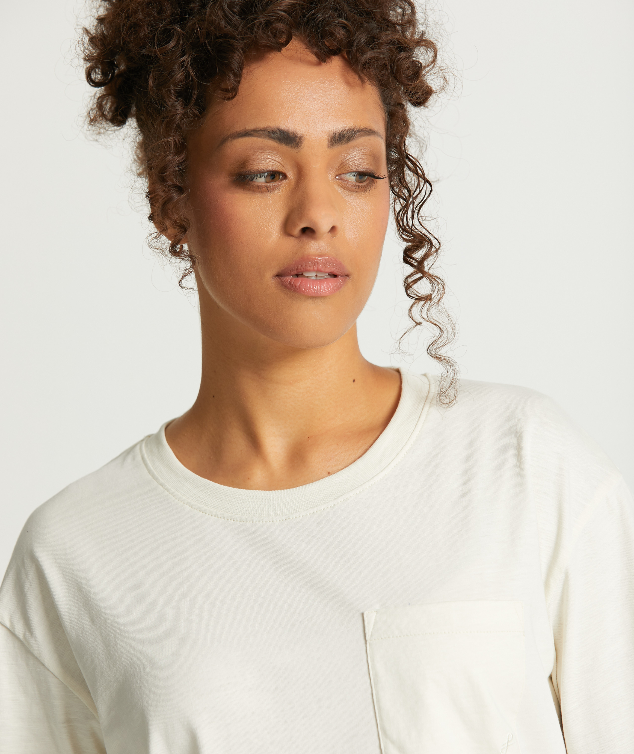 Ladies Standard Organic Cotton Pocket Tee - Coconut Milk