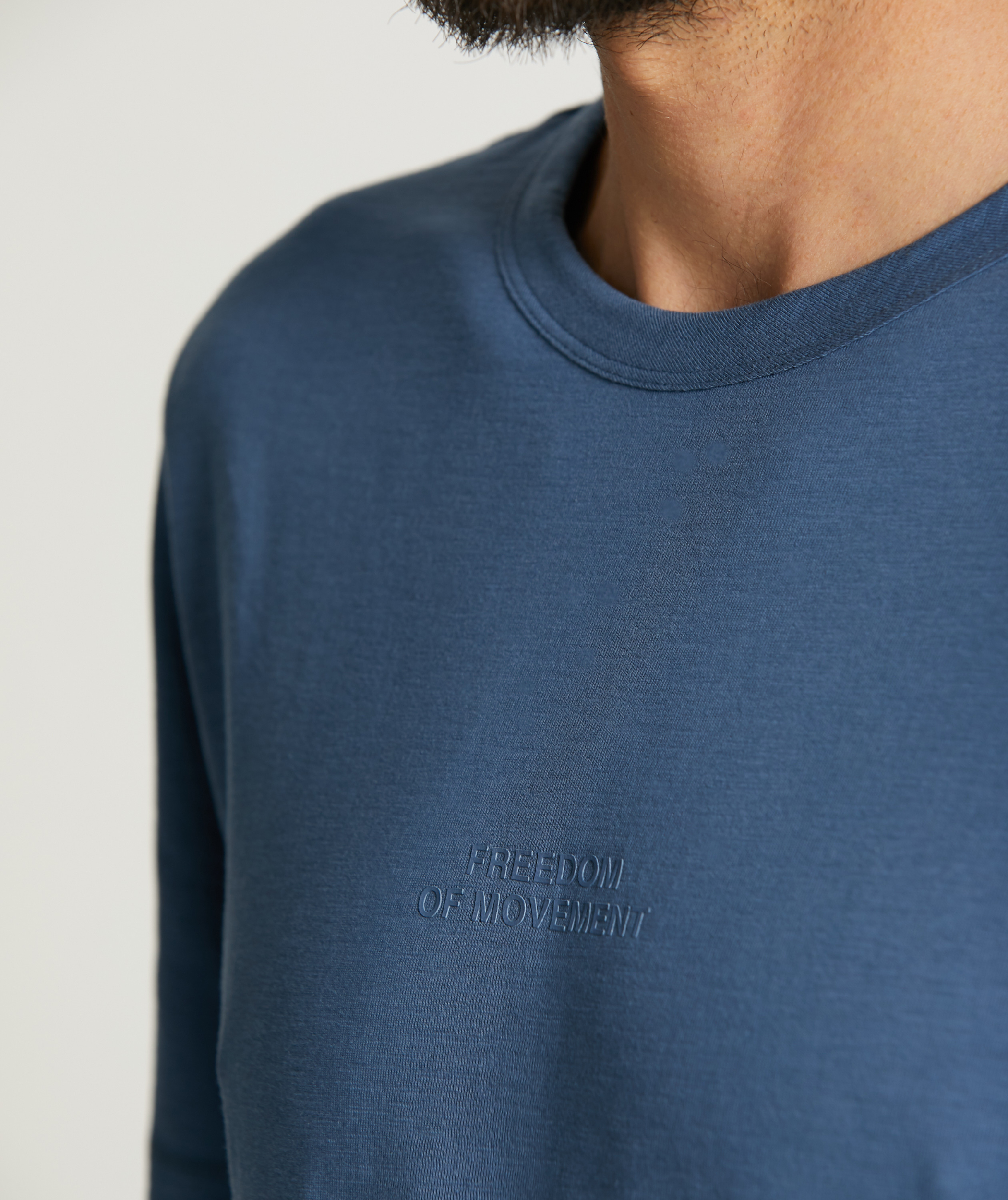 Heren Gebogen Hem Slub Tee - Blauw