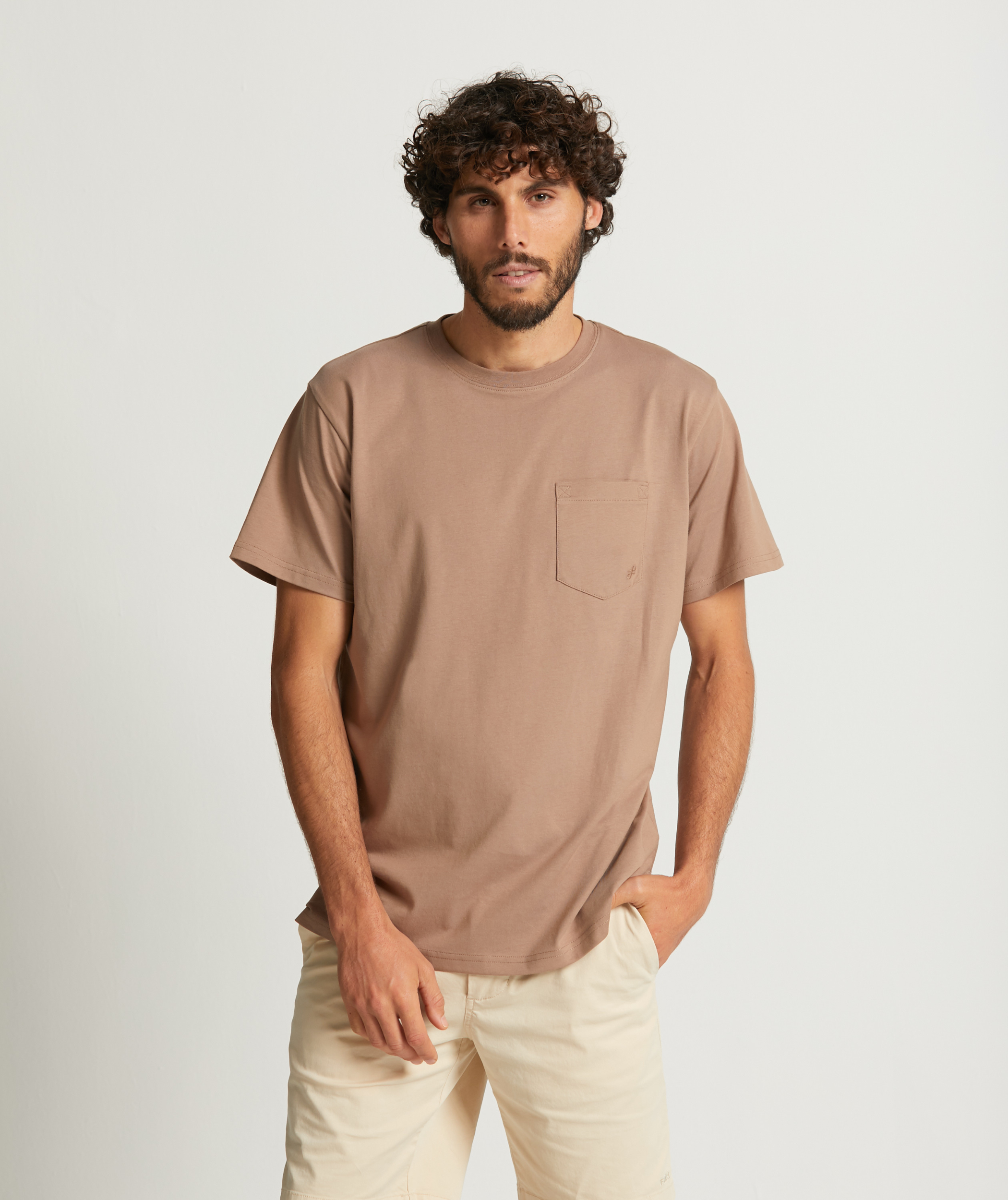 Mens Organic Cotton Pocket Tee - Portabella