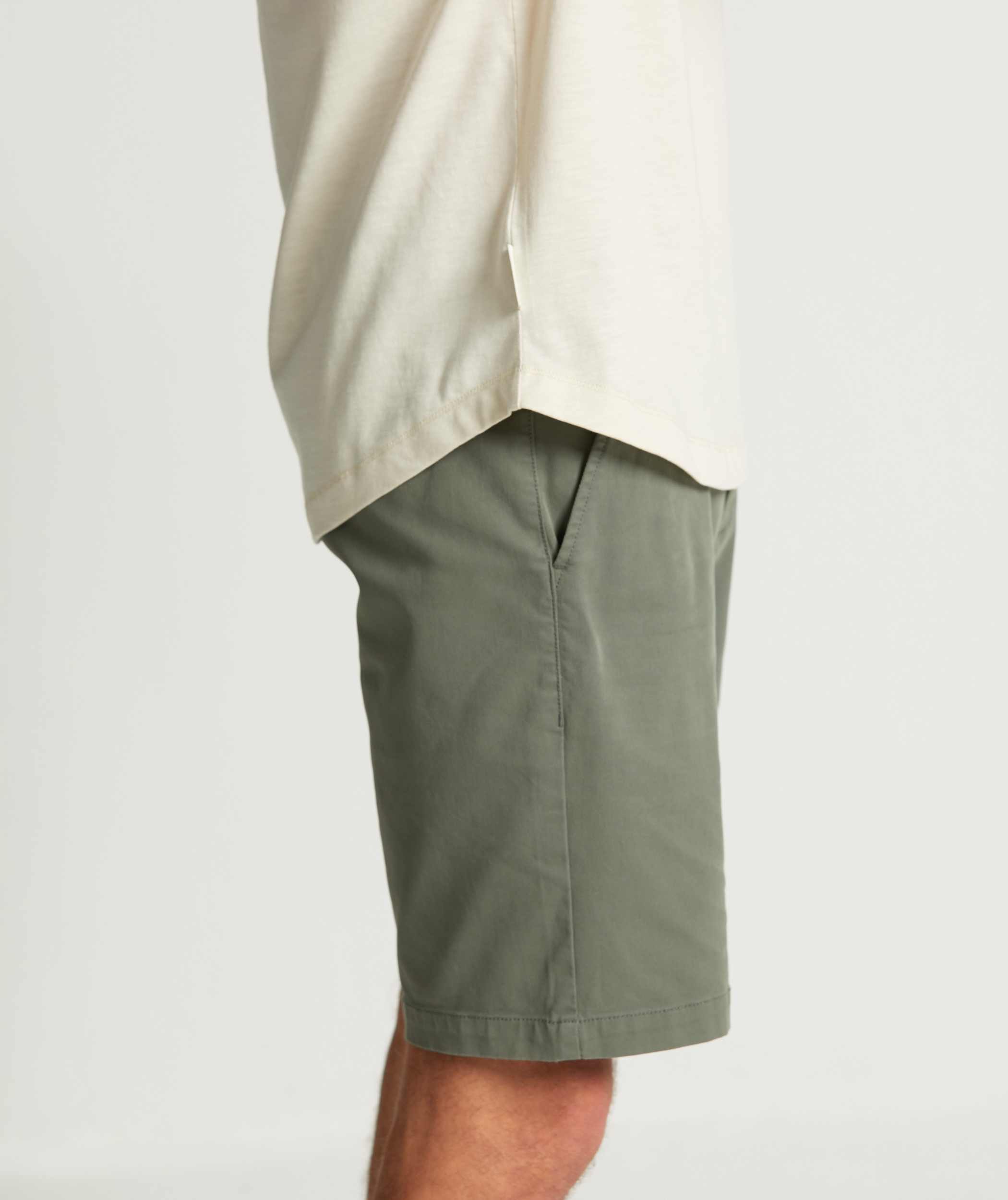 Heren katoenen chino shorts - blauwgroen