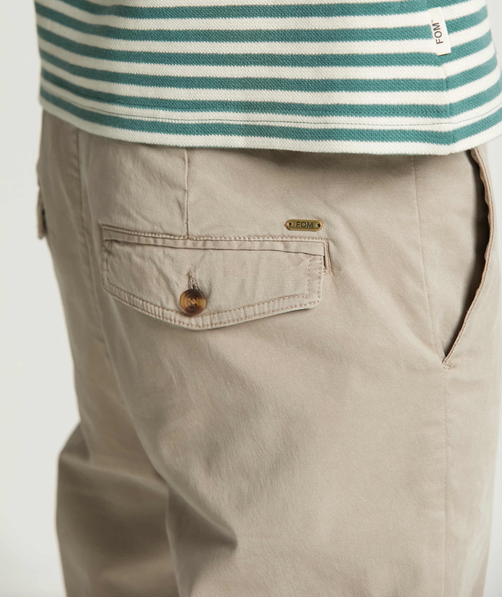 Mens Slim Tencel Blend  Trousers - Sand