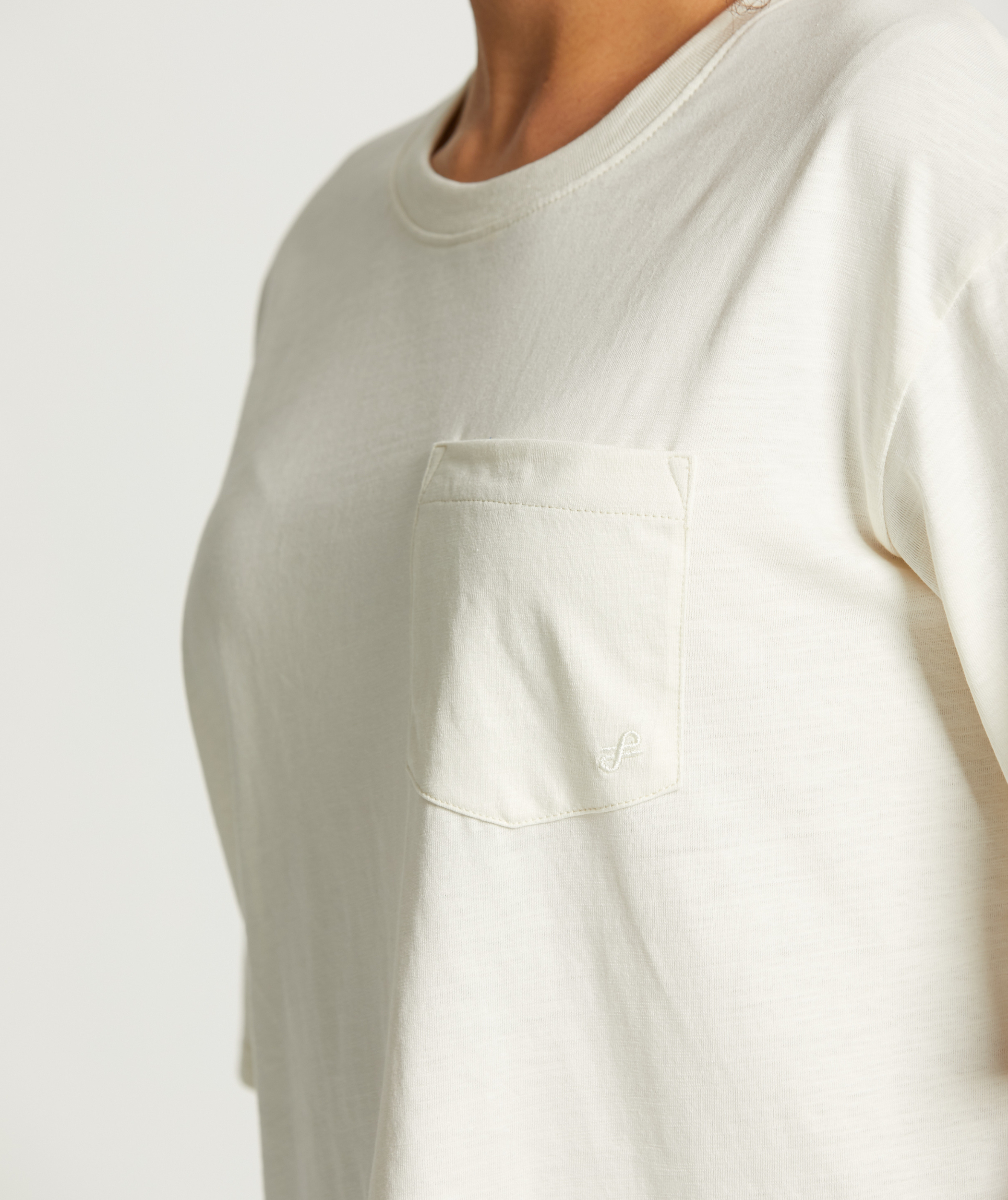 Ladies Standard Organic Cotton Pocket Tee - Coconut Milk