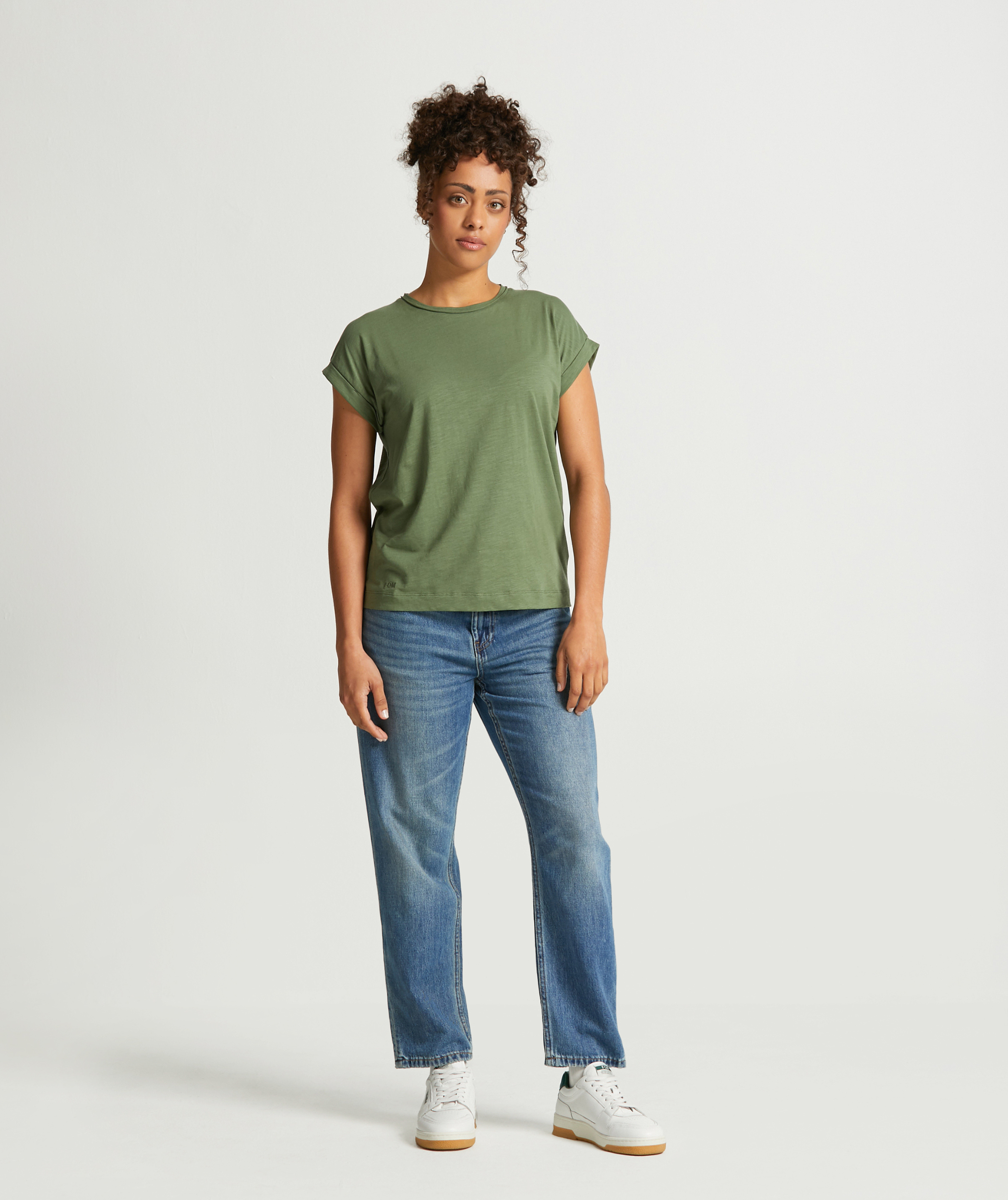 Ladies Cotton Slub Tee - Olive Green