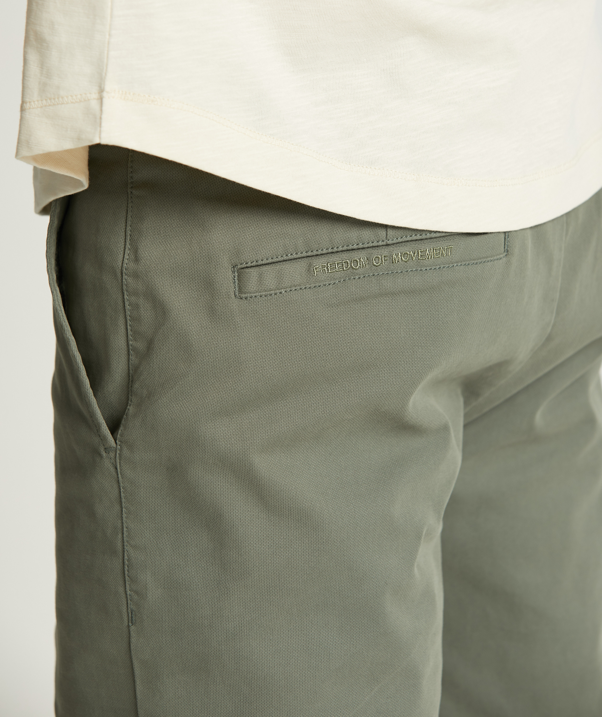 Heren katoenen chino shorts - blauwgroen