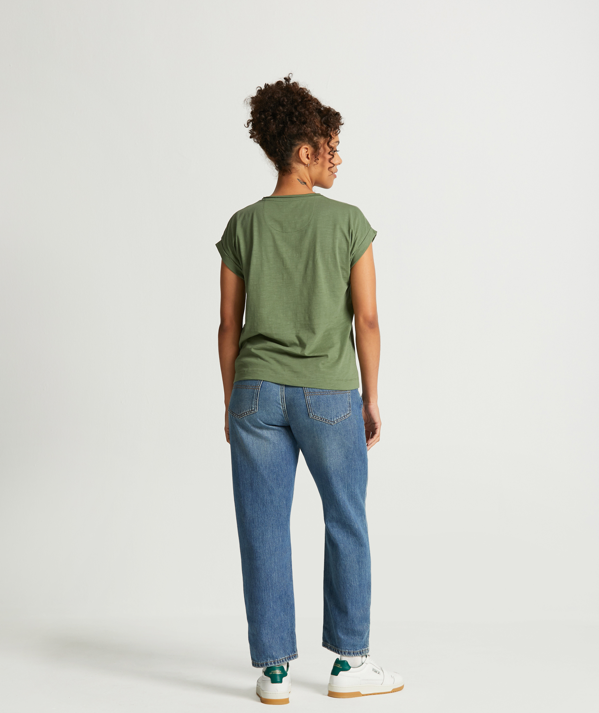 Ladies Cotton Slub Tee - Olive Green