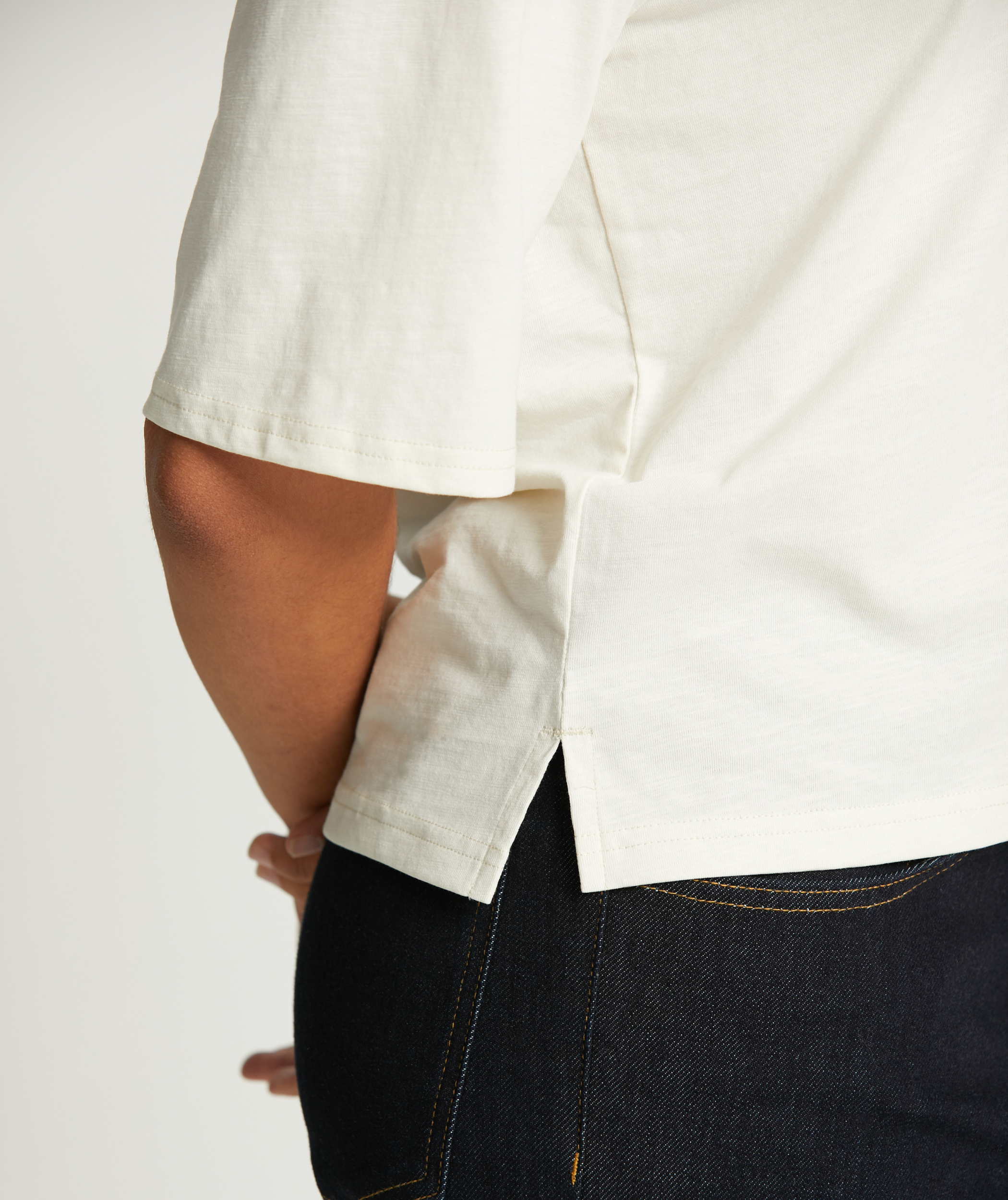 Ladies Standard Organic Cotton Pocket Tee - Coconut Milk