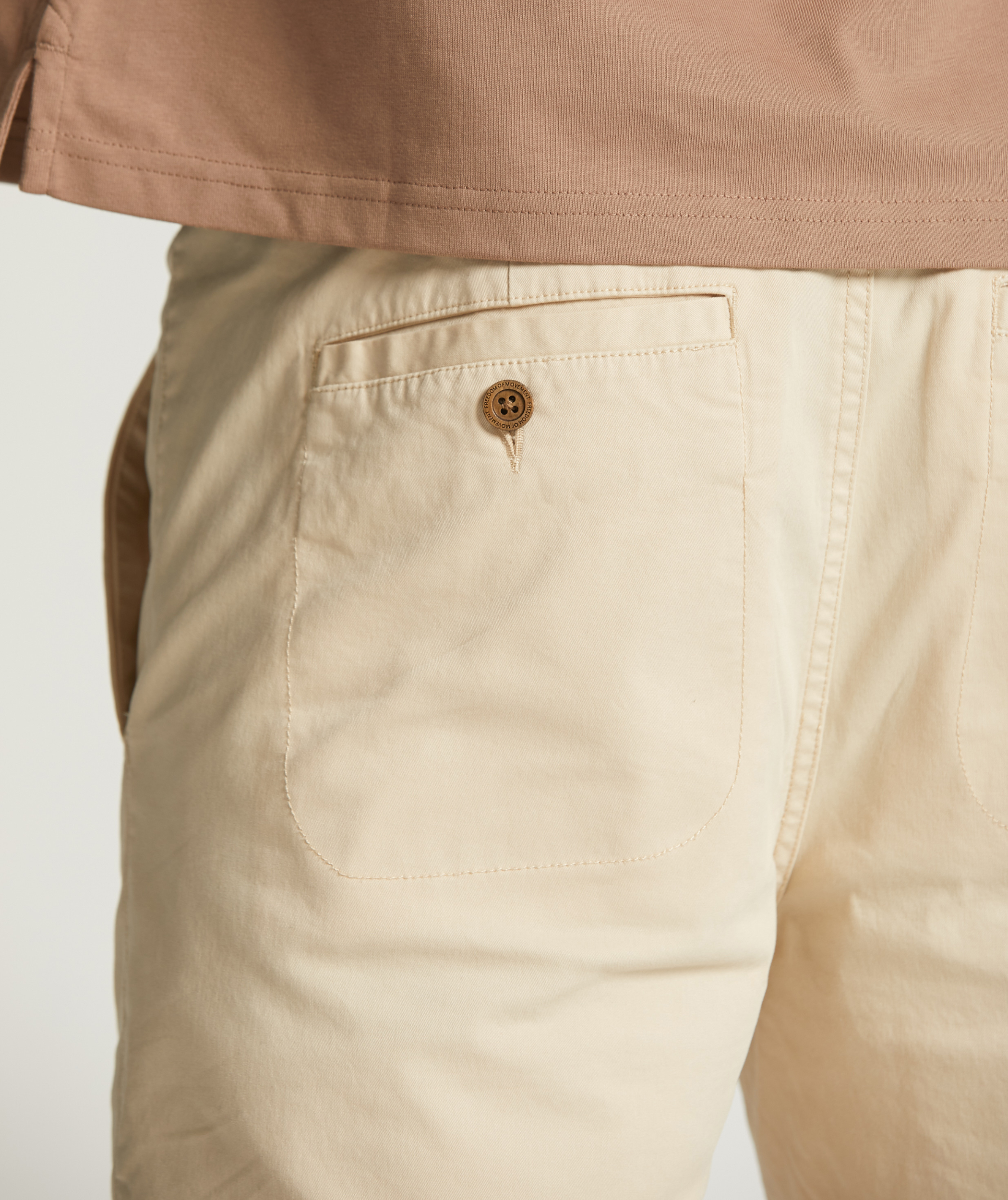 Heren katoenen stretch chino shorts - licht zand