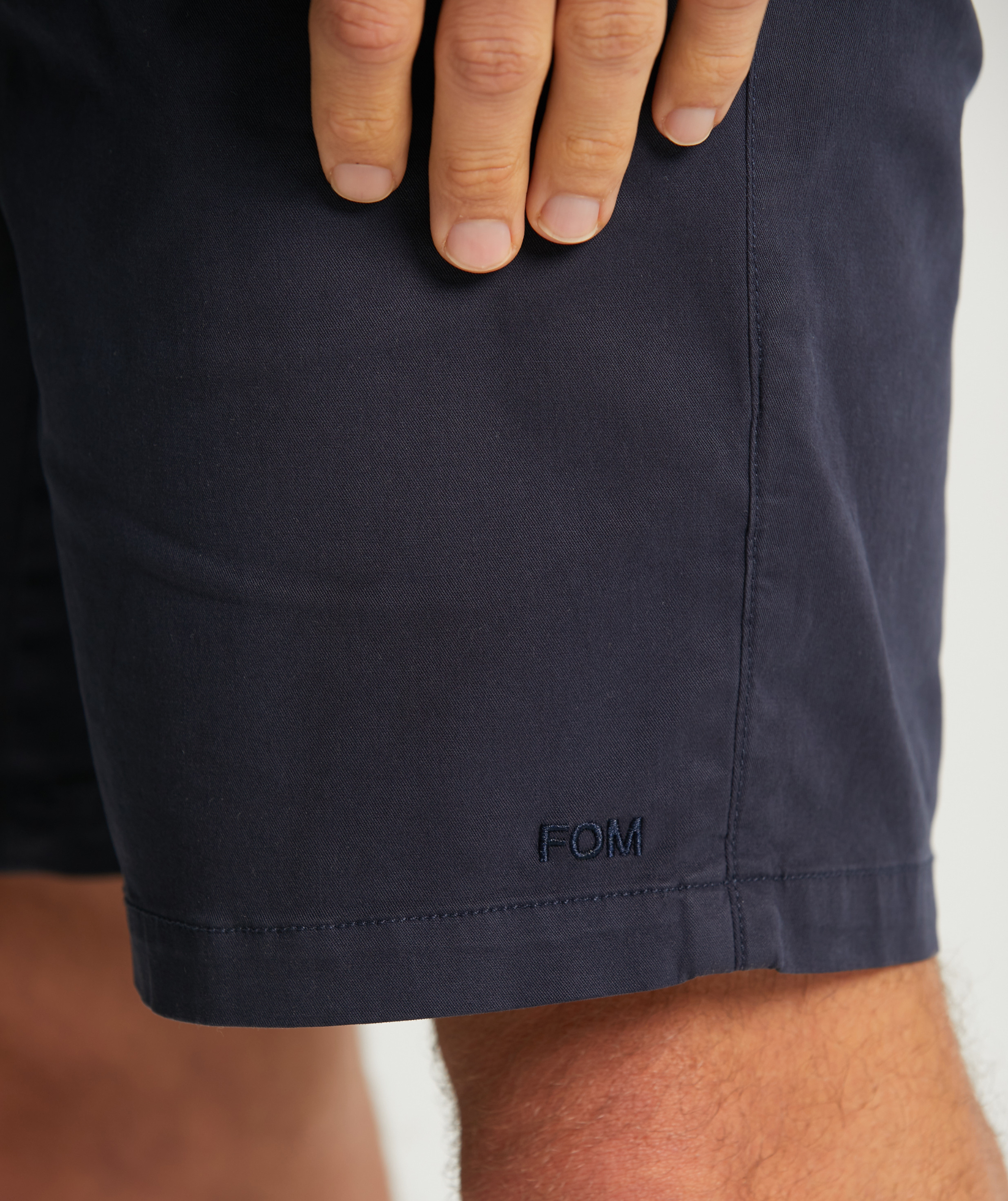 Mens Cotton Stretch Chino Shorts - Navy