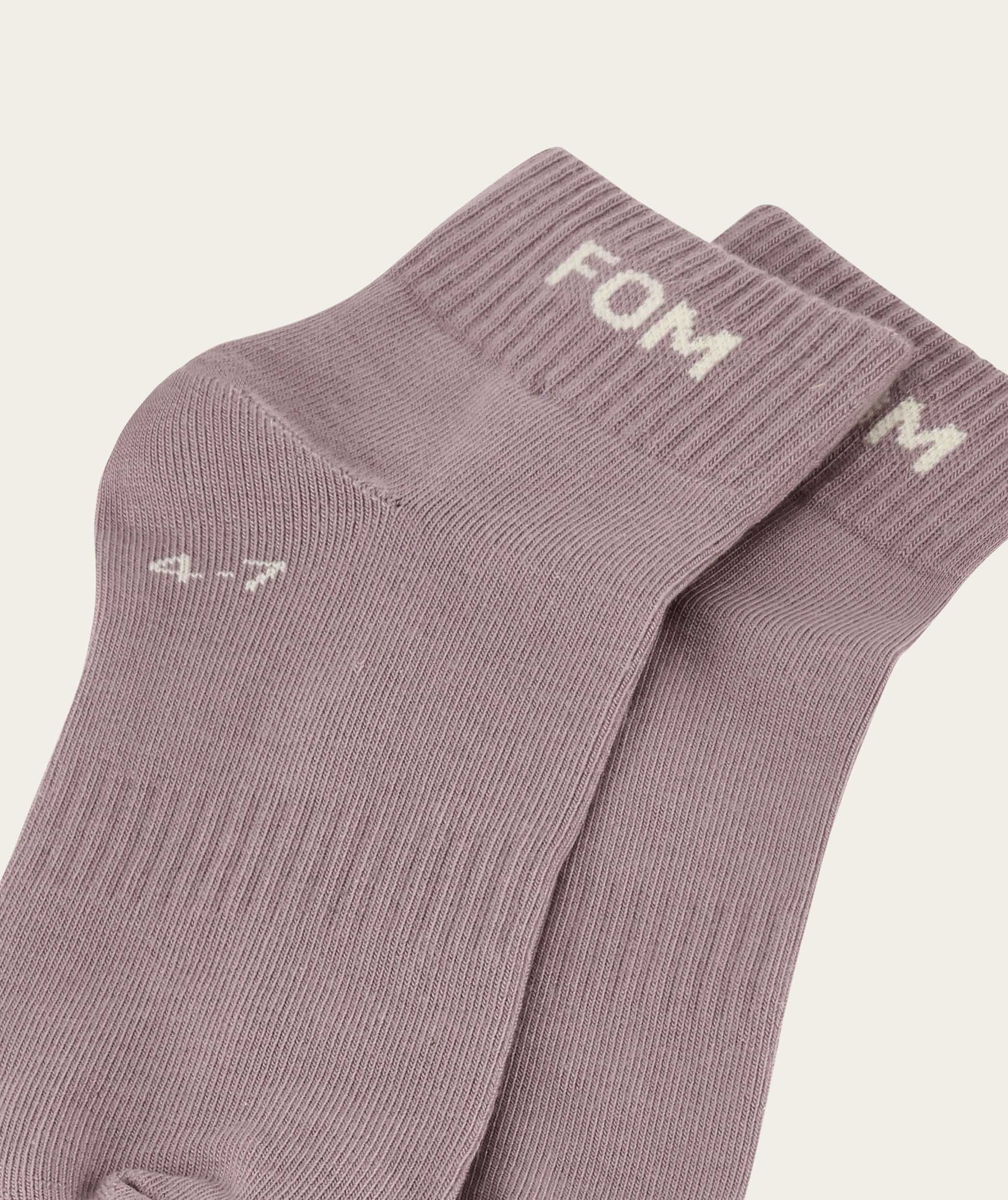 Socks FOM Ankle Twin Pack - White & Lilac Grey (Size 4-7)