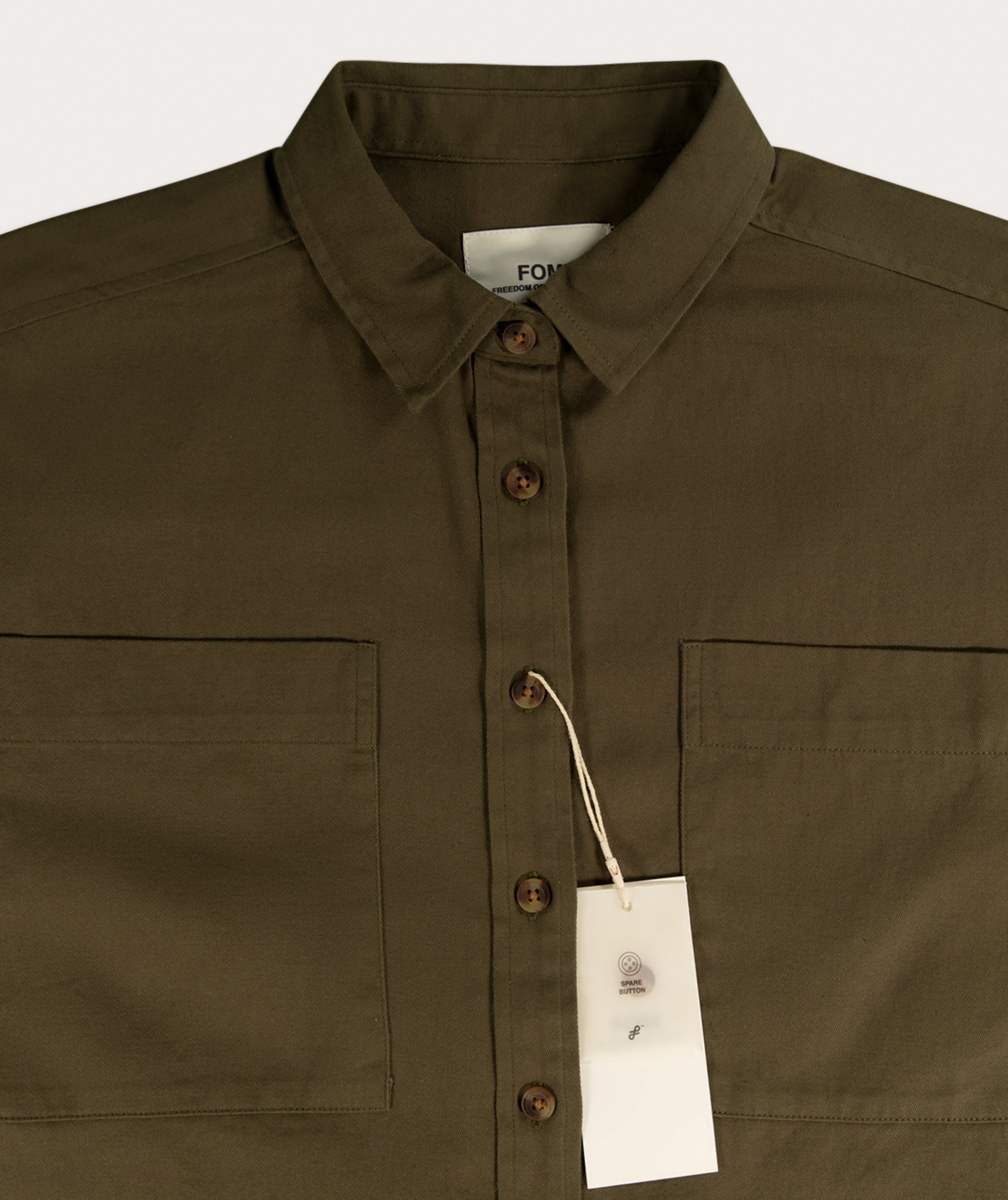 Ladies Boxy Long Sleeve Shirt - Olive Green