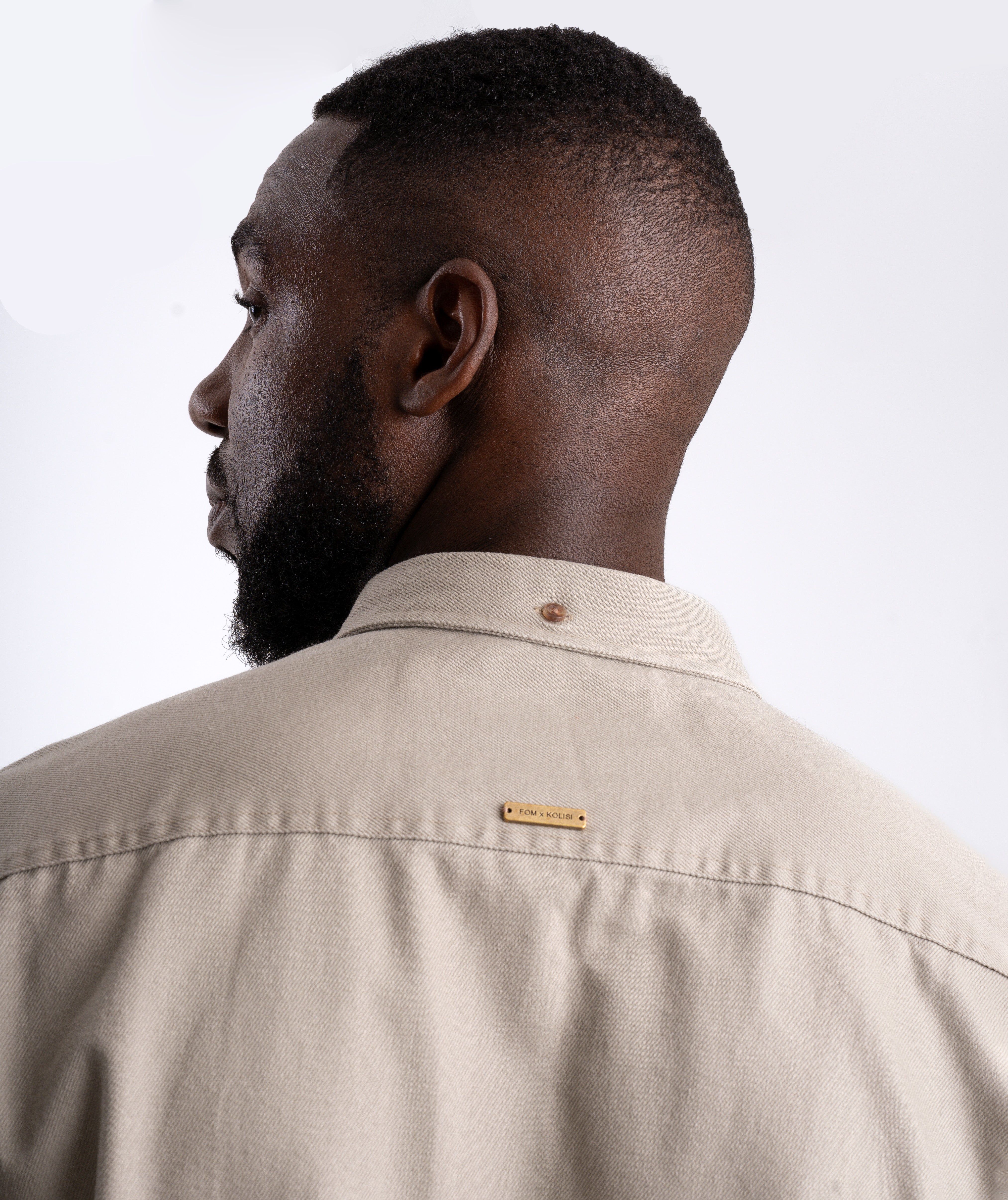 FOM x Kolisi Heren Twill Lange Mouw Shirt - Grijs