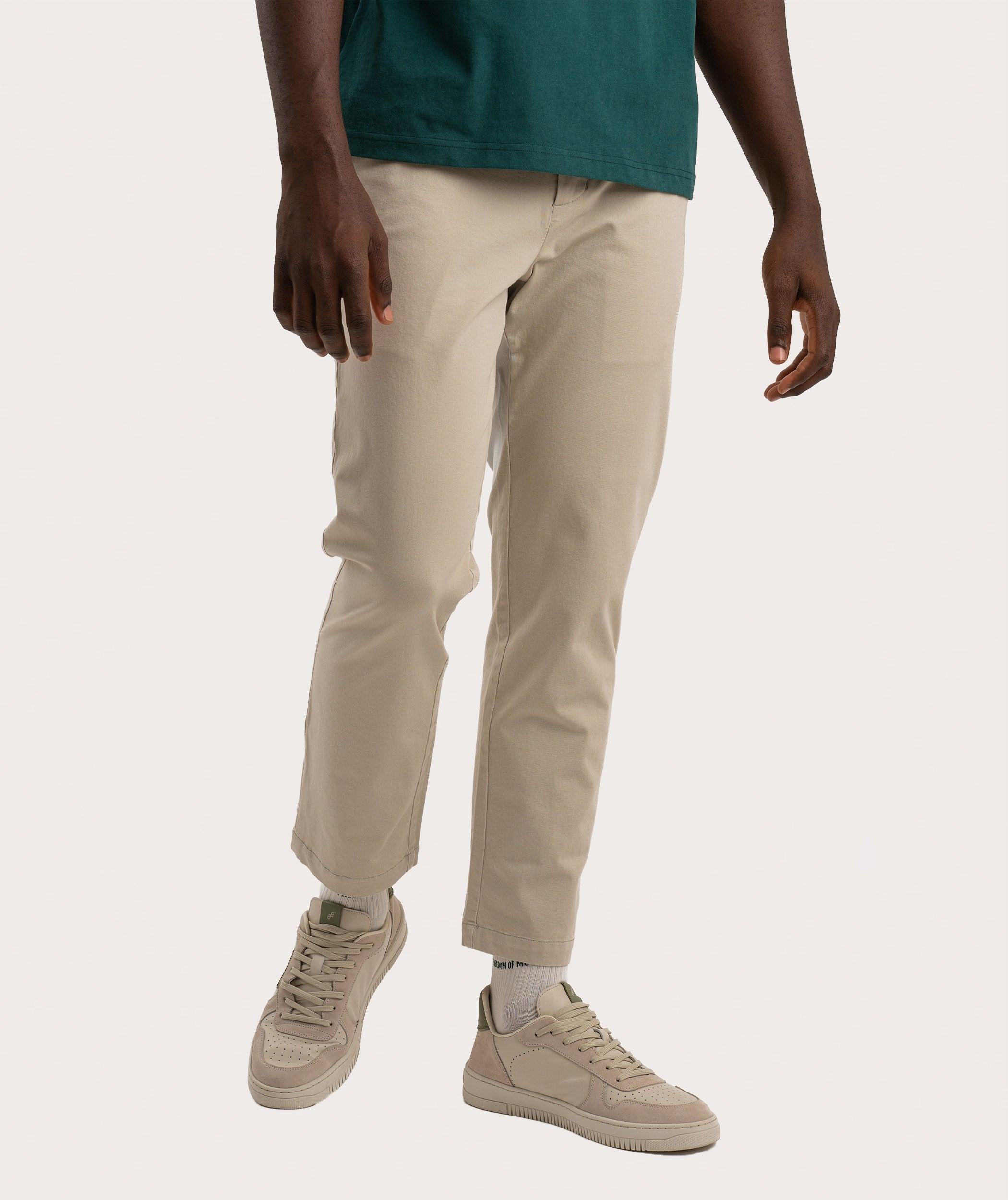 Heren Classic Slim Fit Chino - Licht Zand