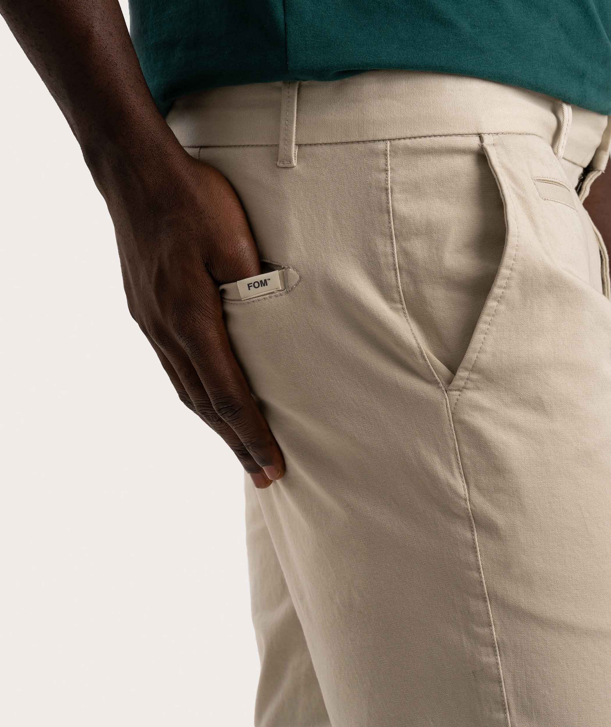 Heren Classic Slim Fit Chino - Licht Zand