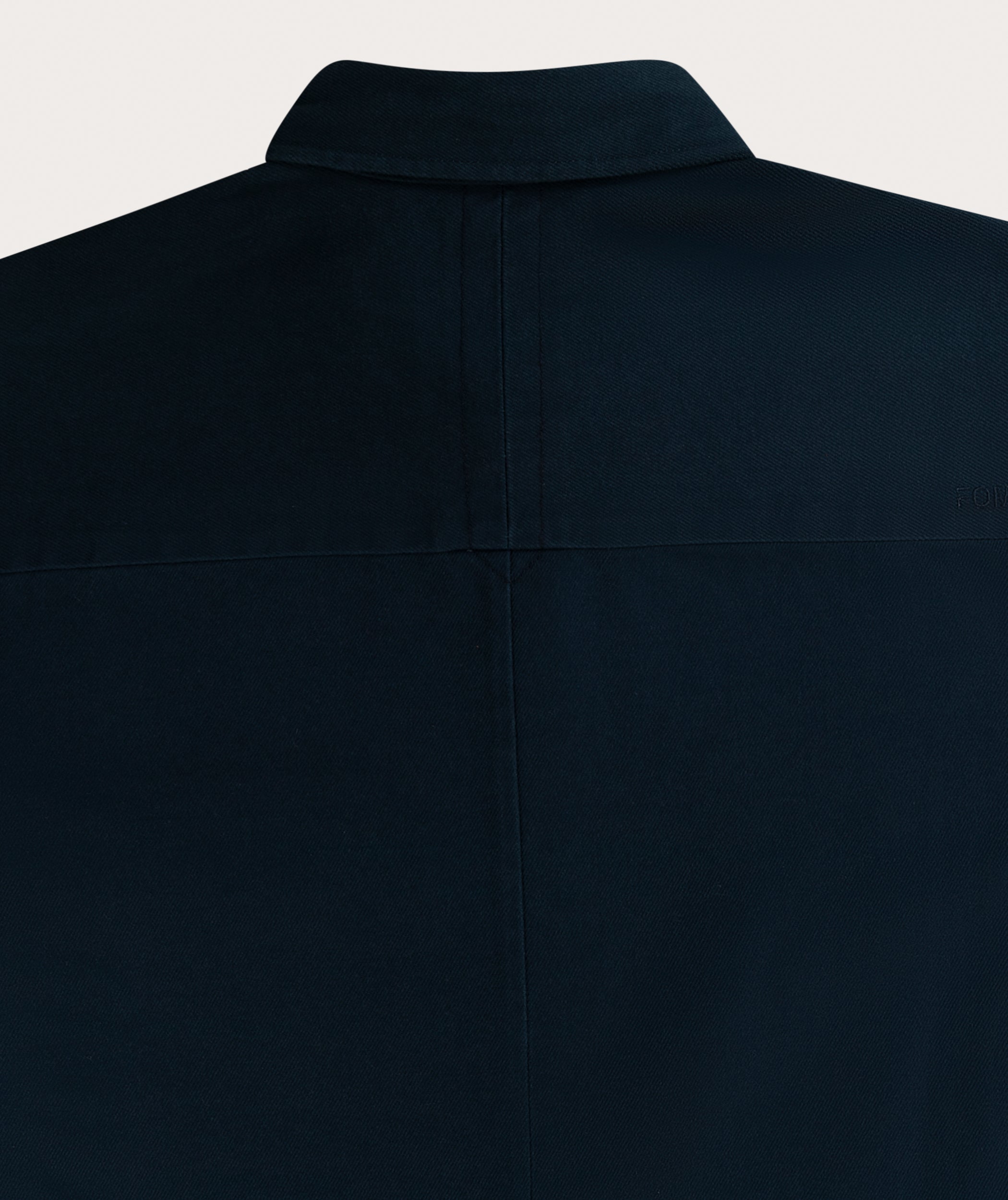 Heren katoenen twill overhemd met lange mouwen - marineblauw