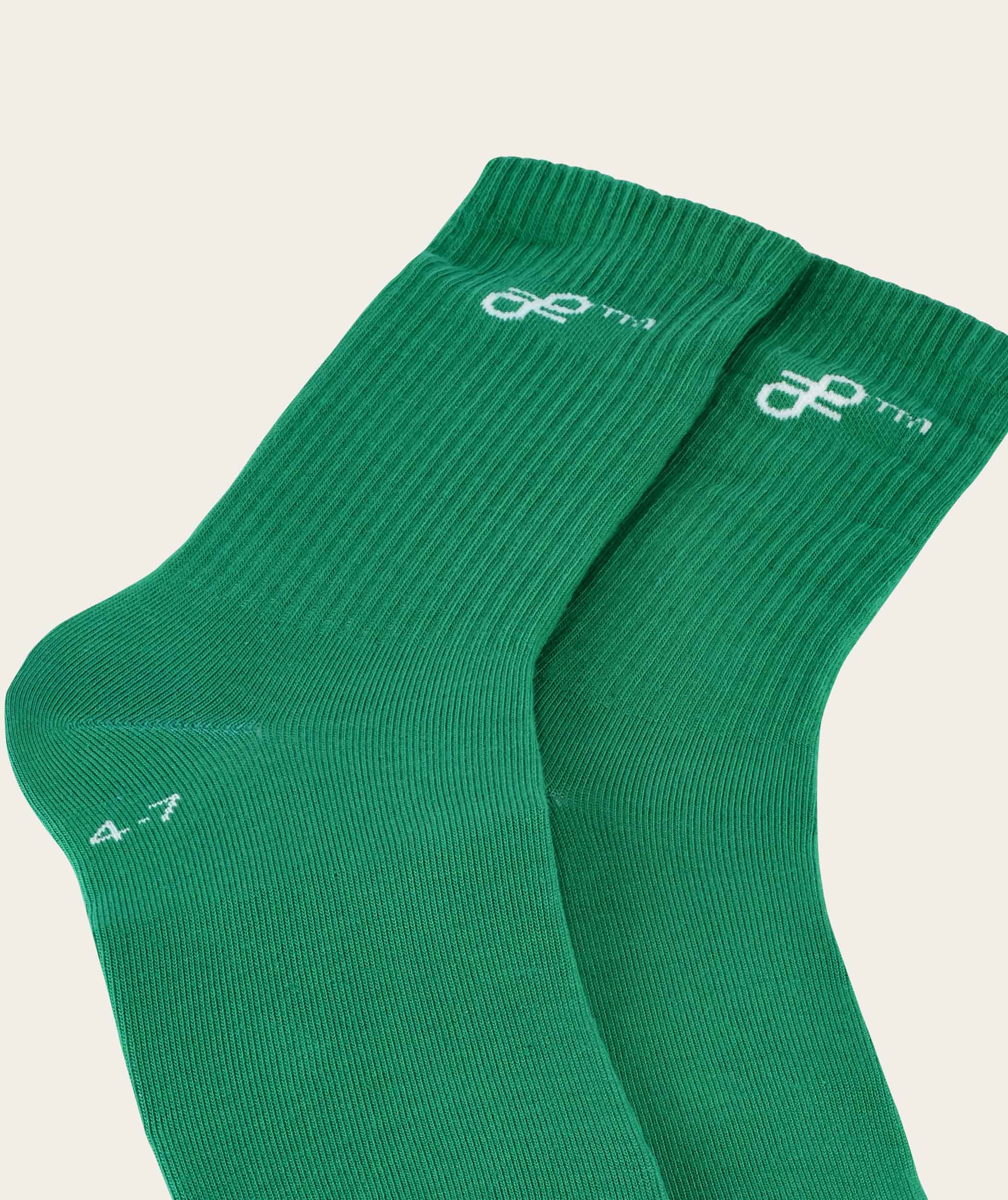 Socks FOM Crew Twin Pack - Green Knot & White FOM (Size 4-7)