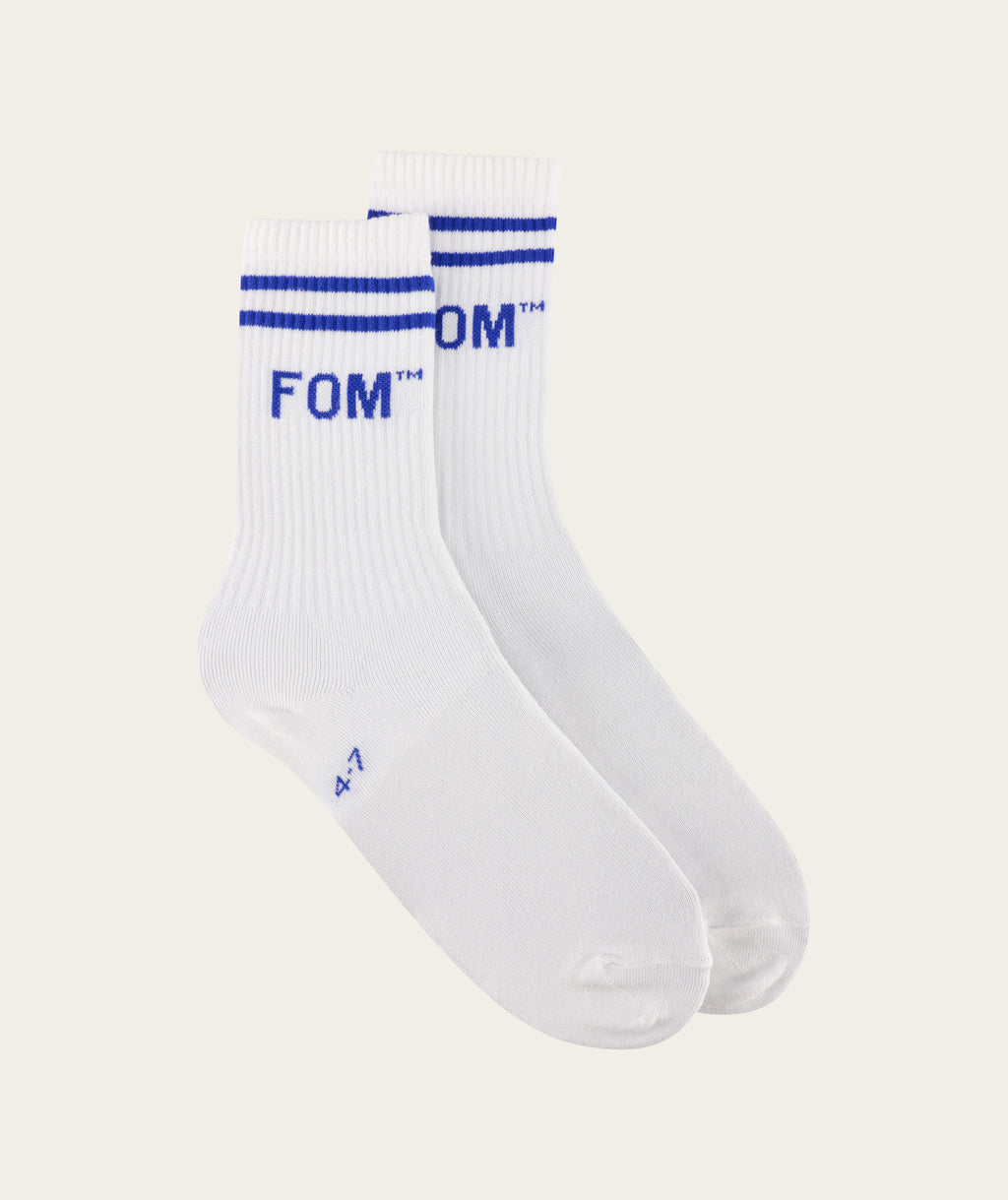 Socks FOM Crew White Royal Stripe