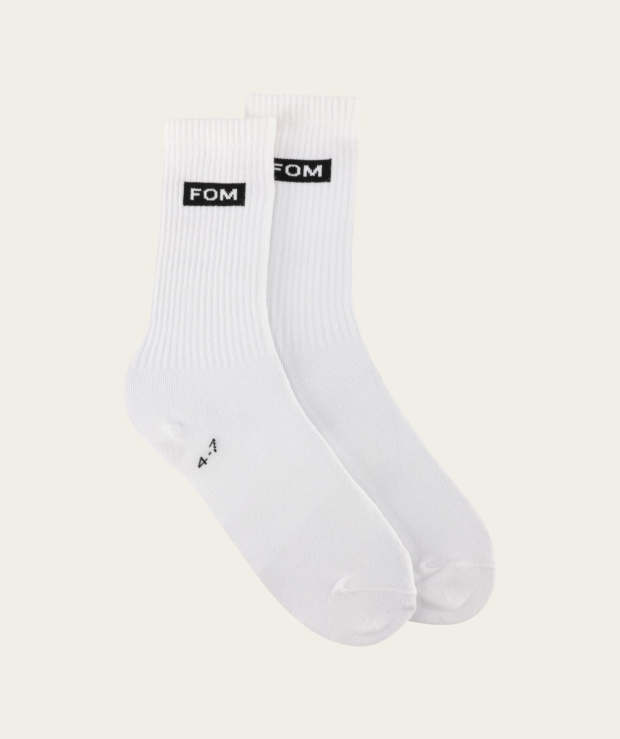 Socks FOM Crew - White (Size 4-7)