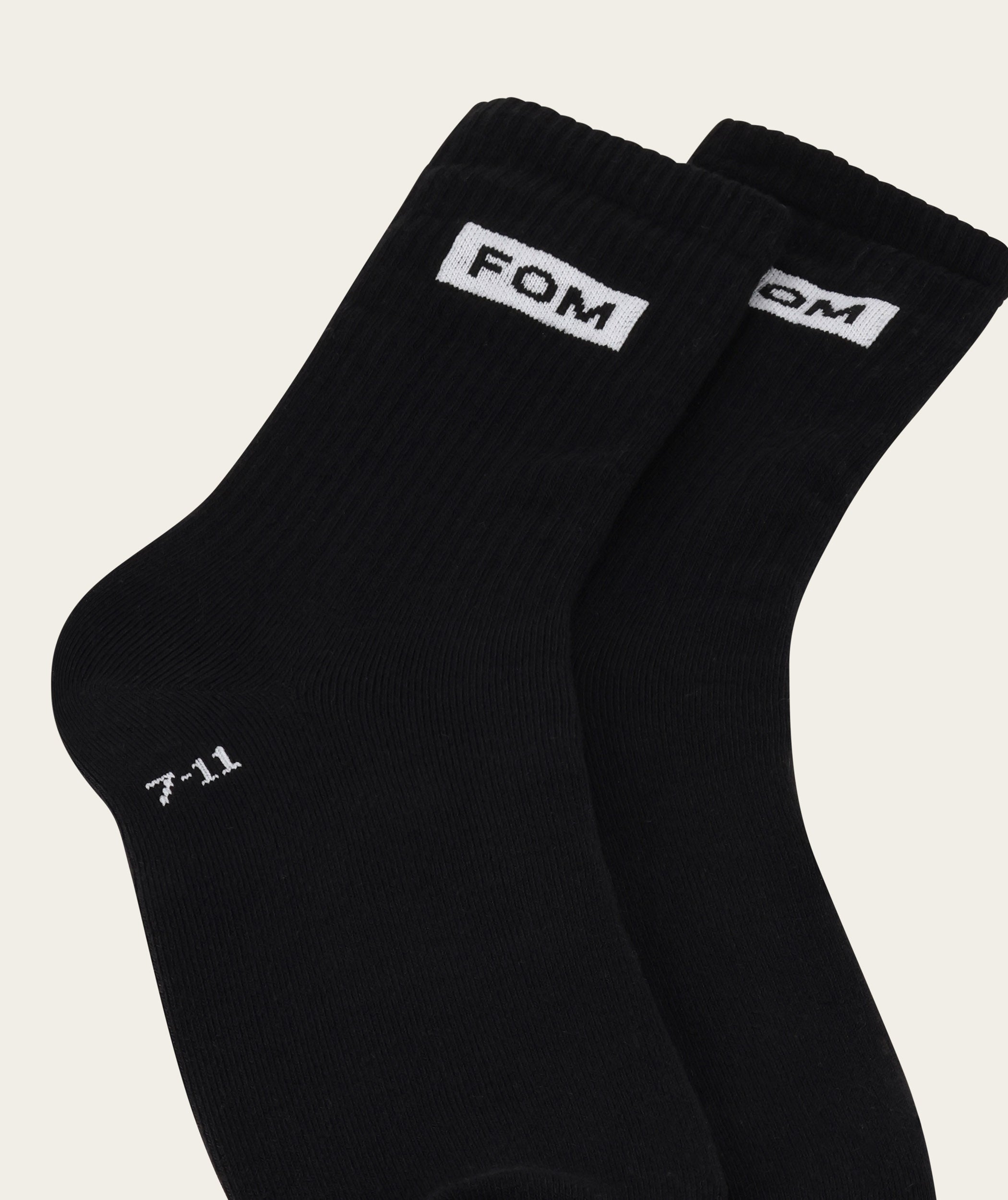 Socks FOM Crew - Black (Size 7-11)