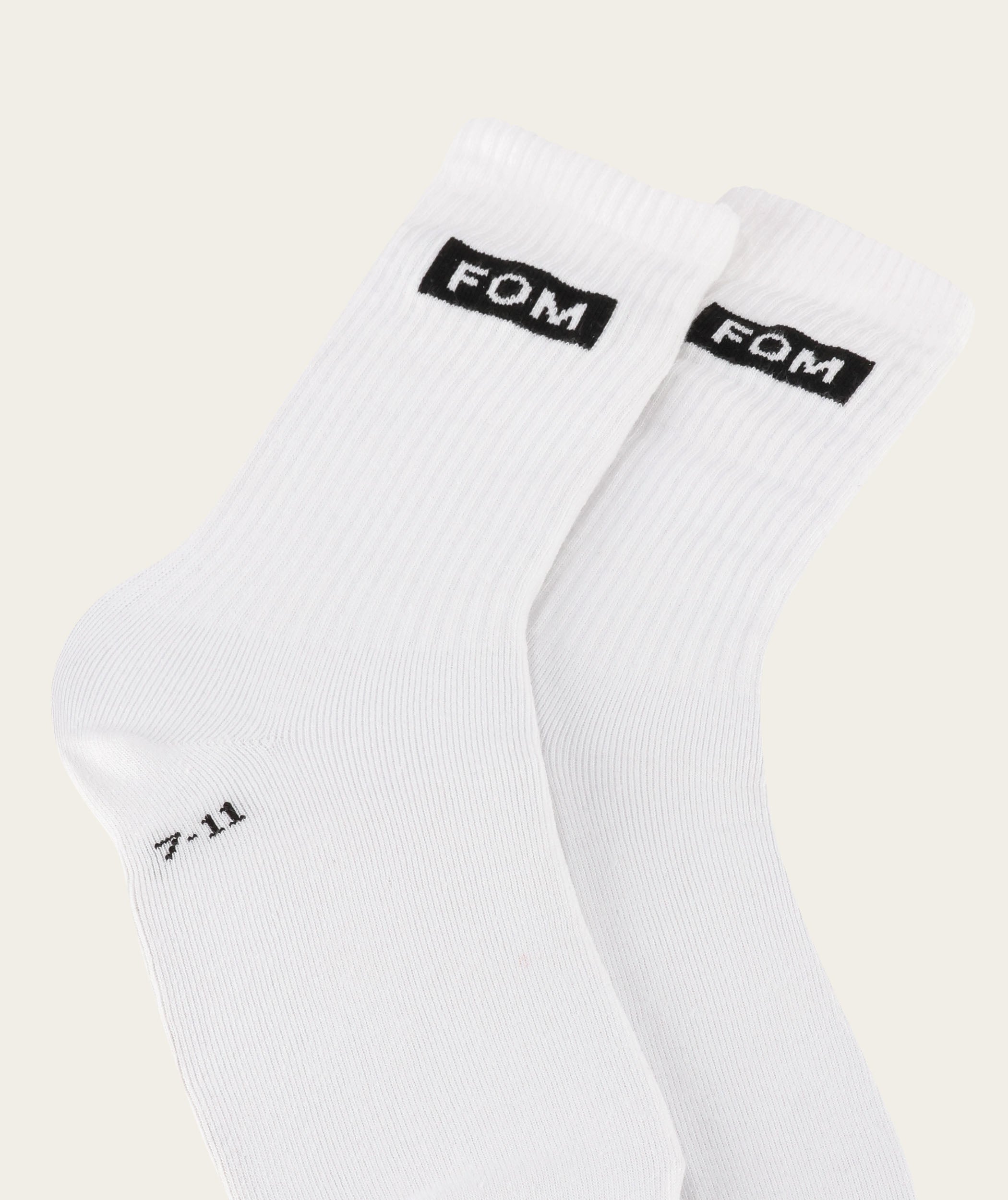 Socks FOM Crew - White (Size 7-11)