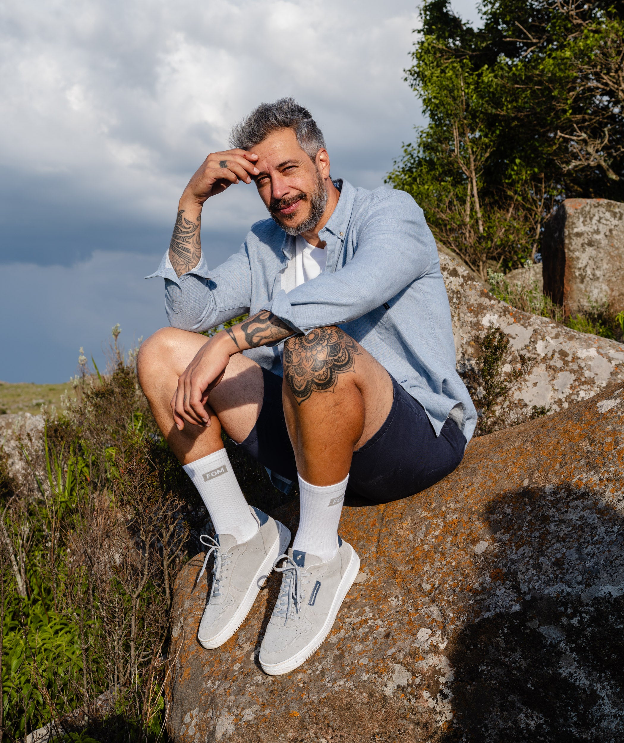 Mens Cotton Blend Shirt - Blue