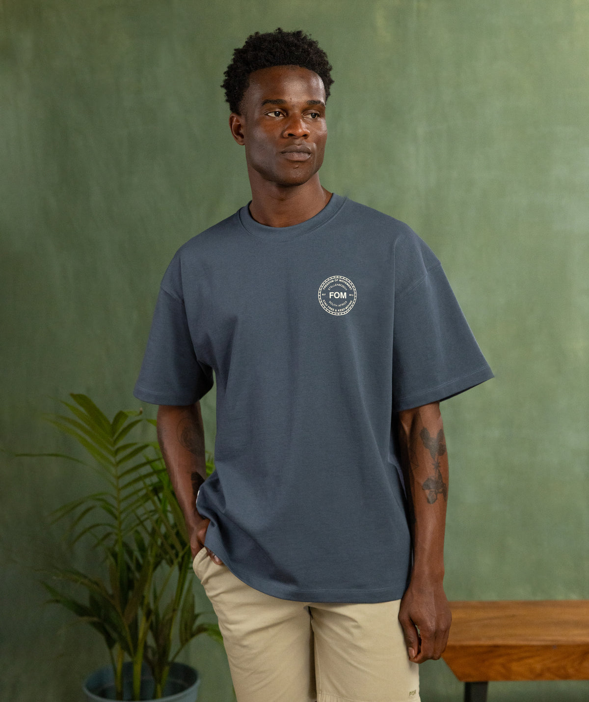 Mens Relaxed Heritage Graphic Tee - Midnight Blue
