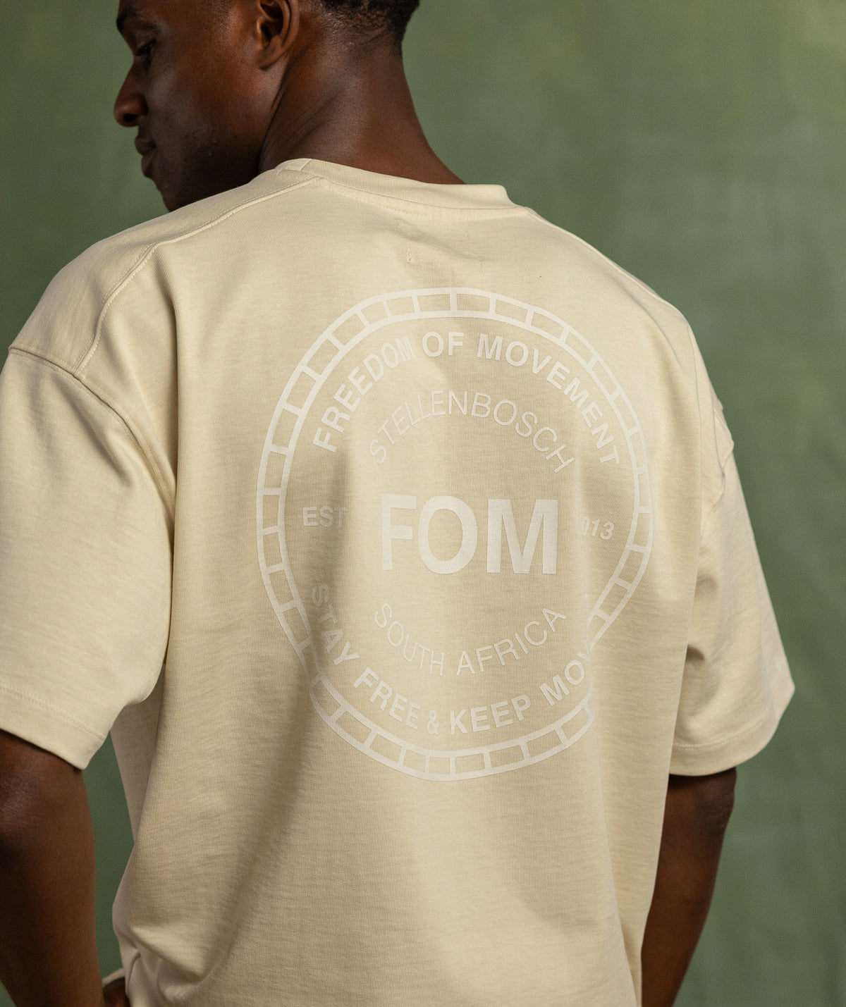 Mens Relaxed Heritage Graphic Tee - Light Stone
