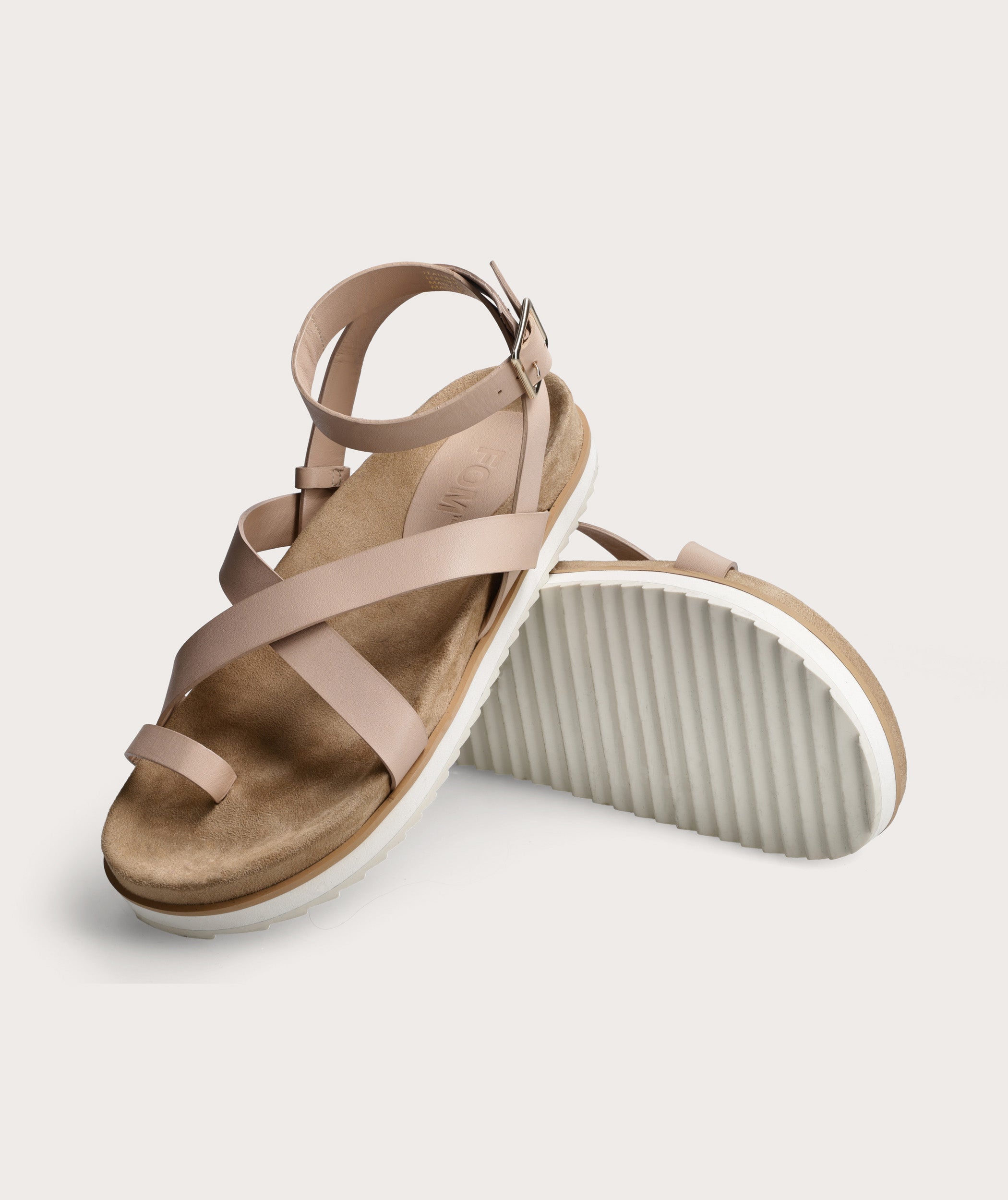 Dames strappy flatform sandaal - nude