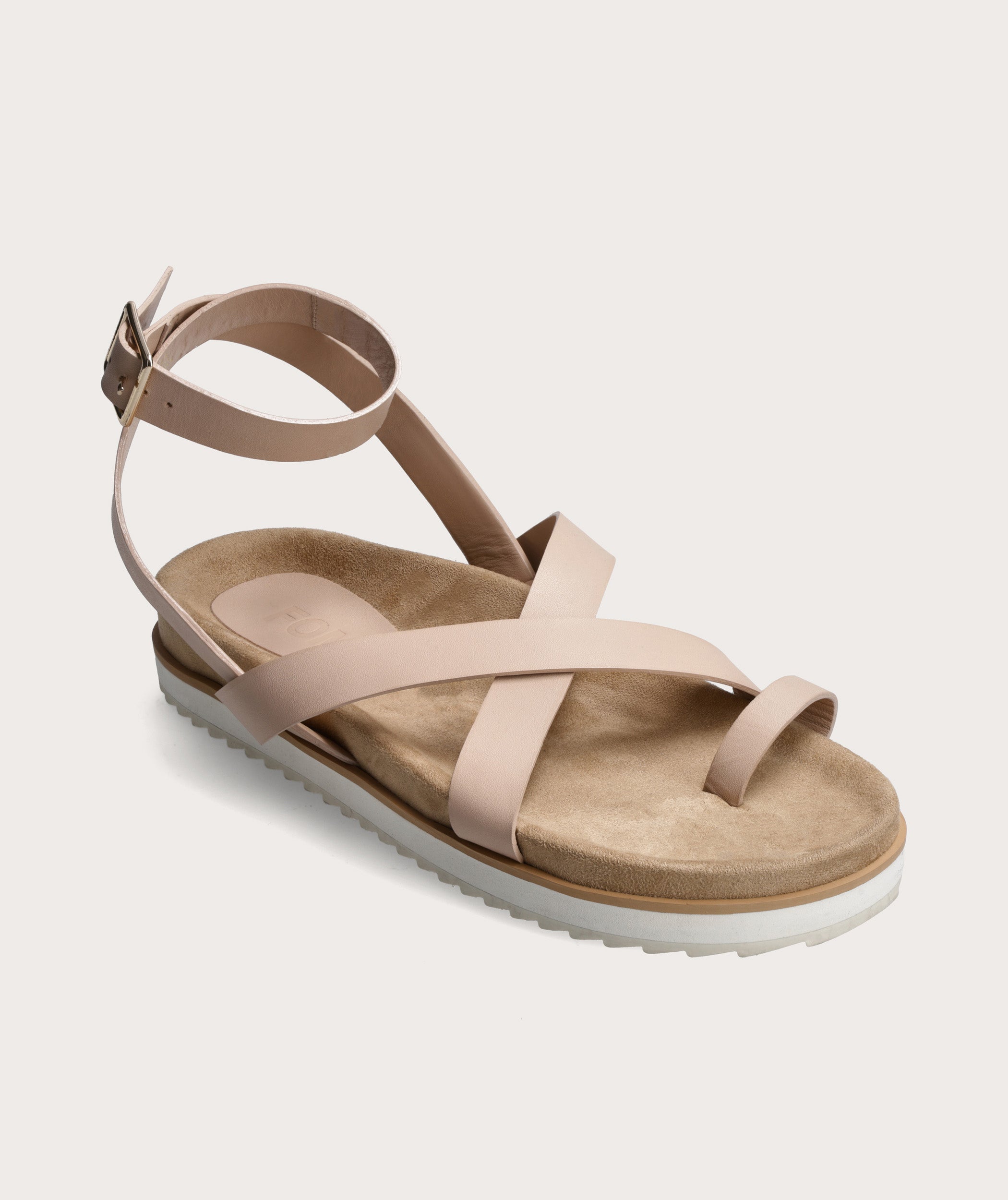 Dames strappy flatform sandaal - nude