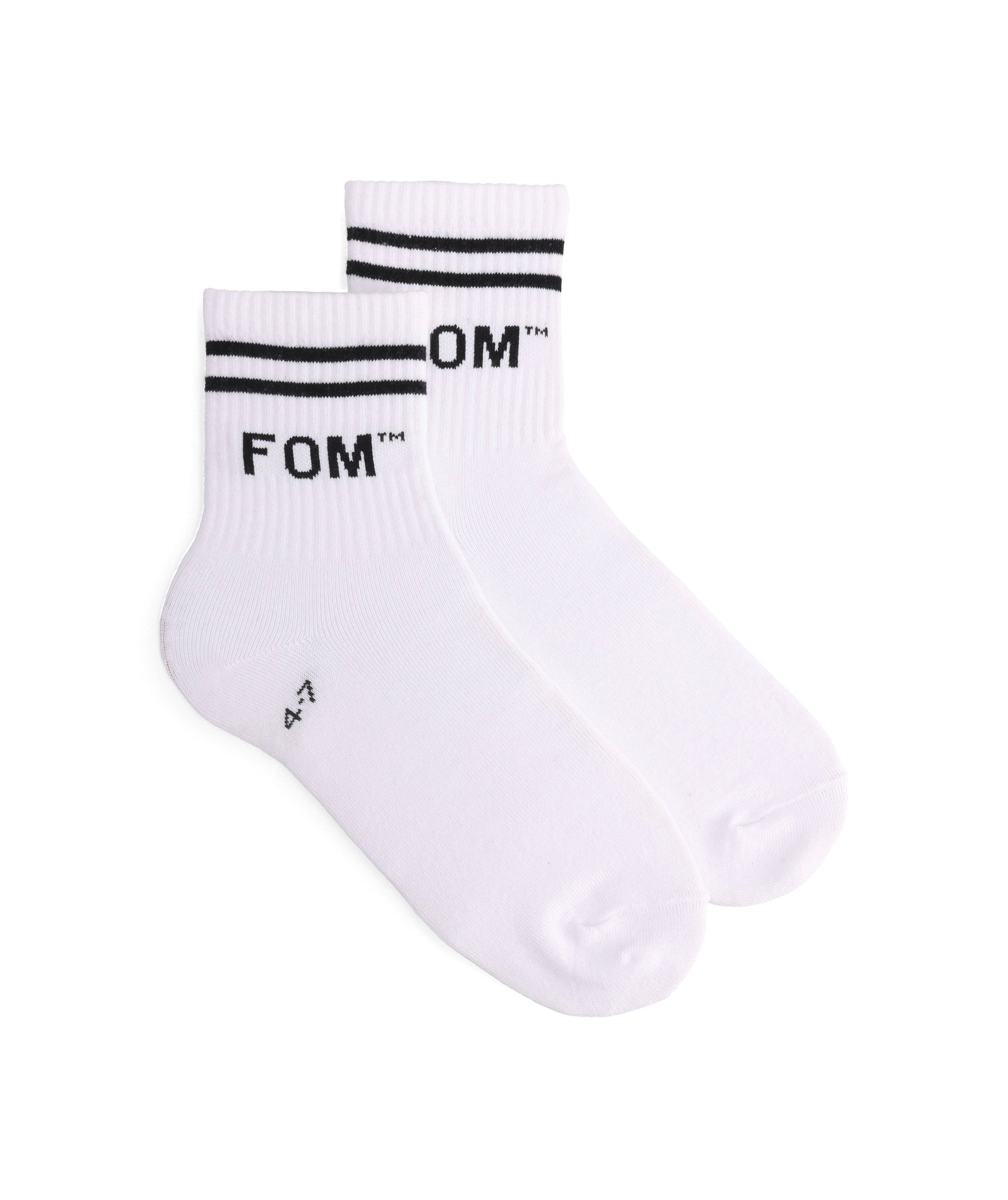 Socks Crew - Off-White/ Black Stripes (Size 4-7)