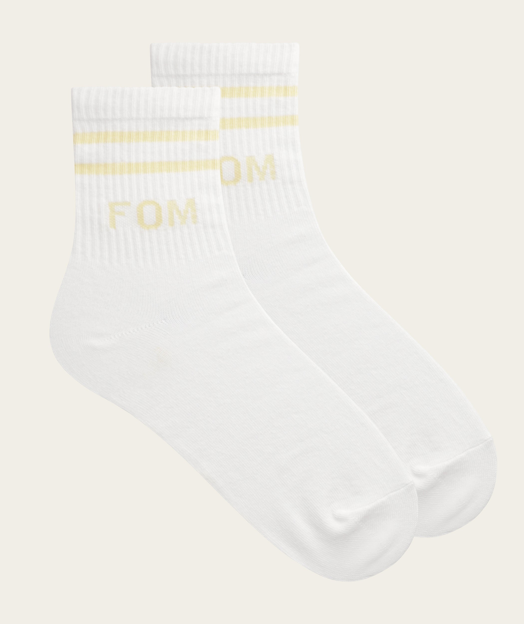 Socks Active - White/ Yellow FOM Stripes (Size 4-7)